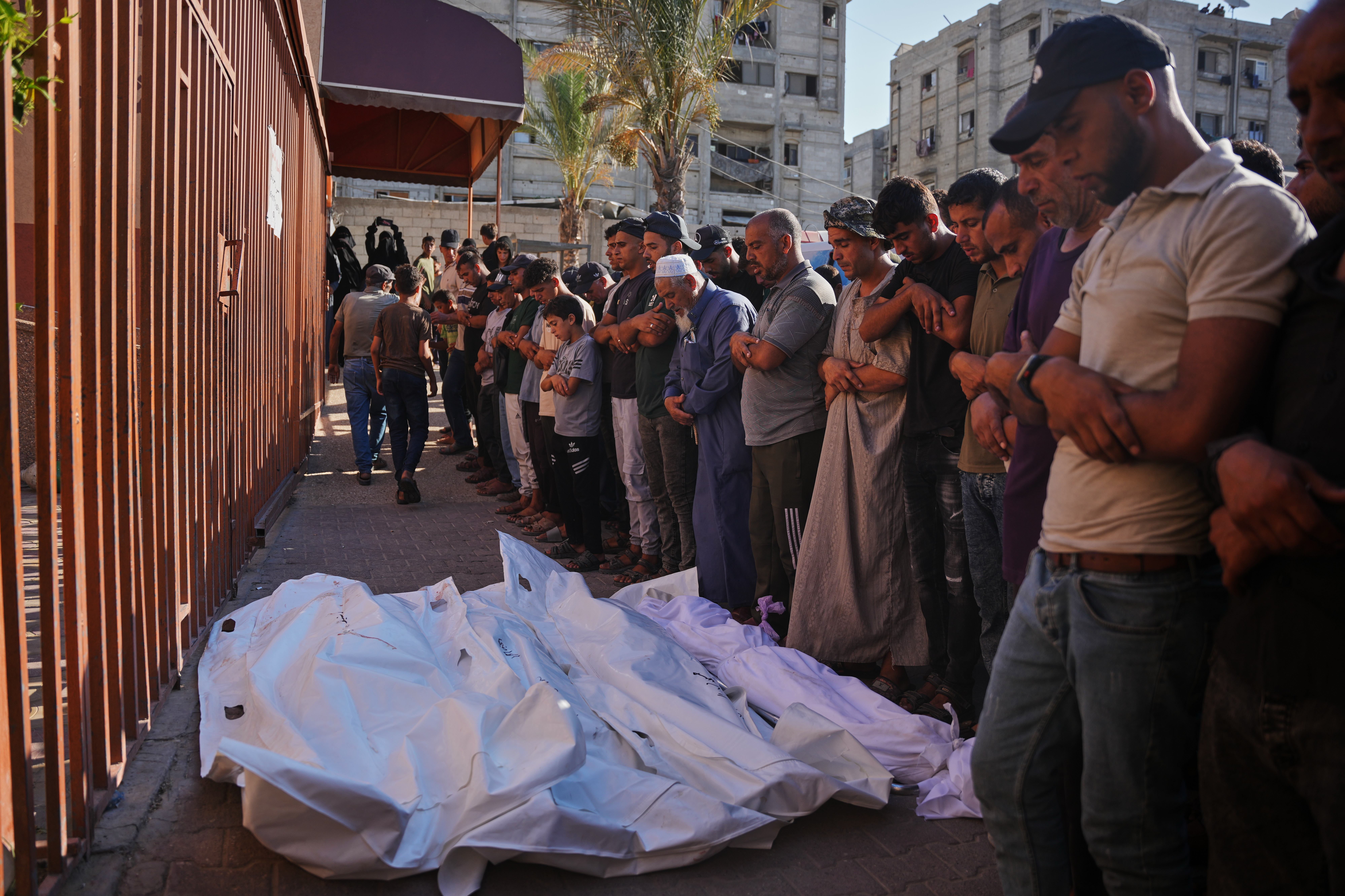 Funeral of Palestinians killed in Israeli bombing on a civilian vehicle