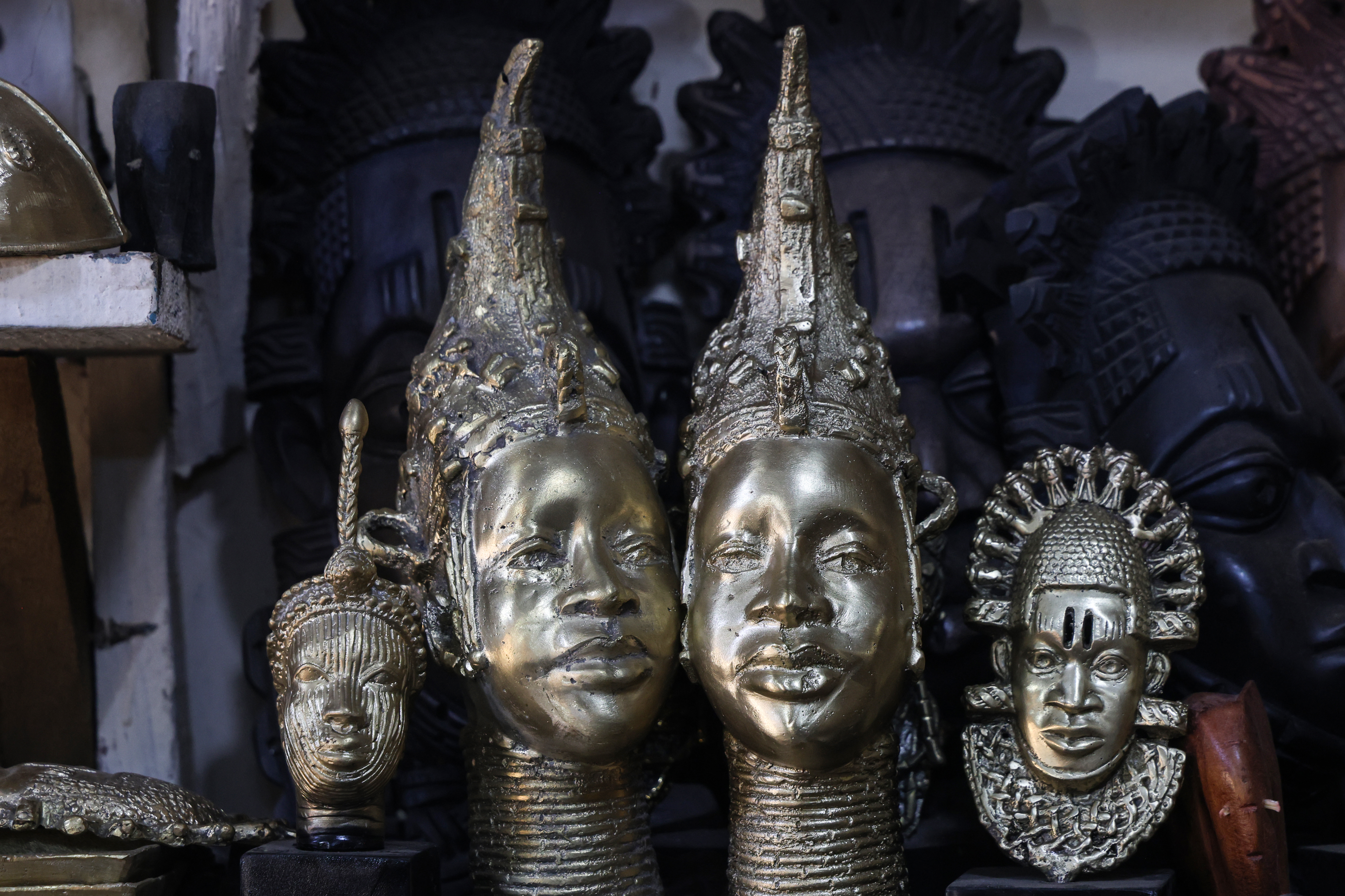 Female figures in bronze reflect the prominence of queens and queen mothers in the history and artistic traditions of the Benin Kingdom