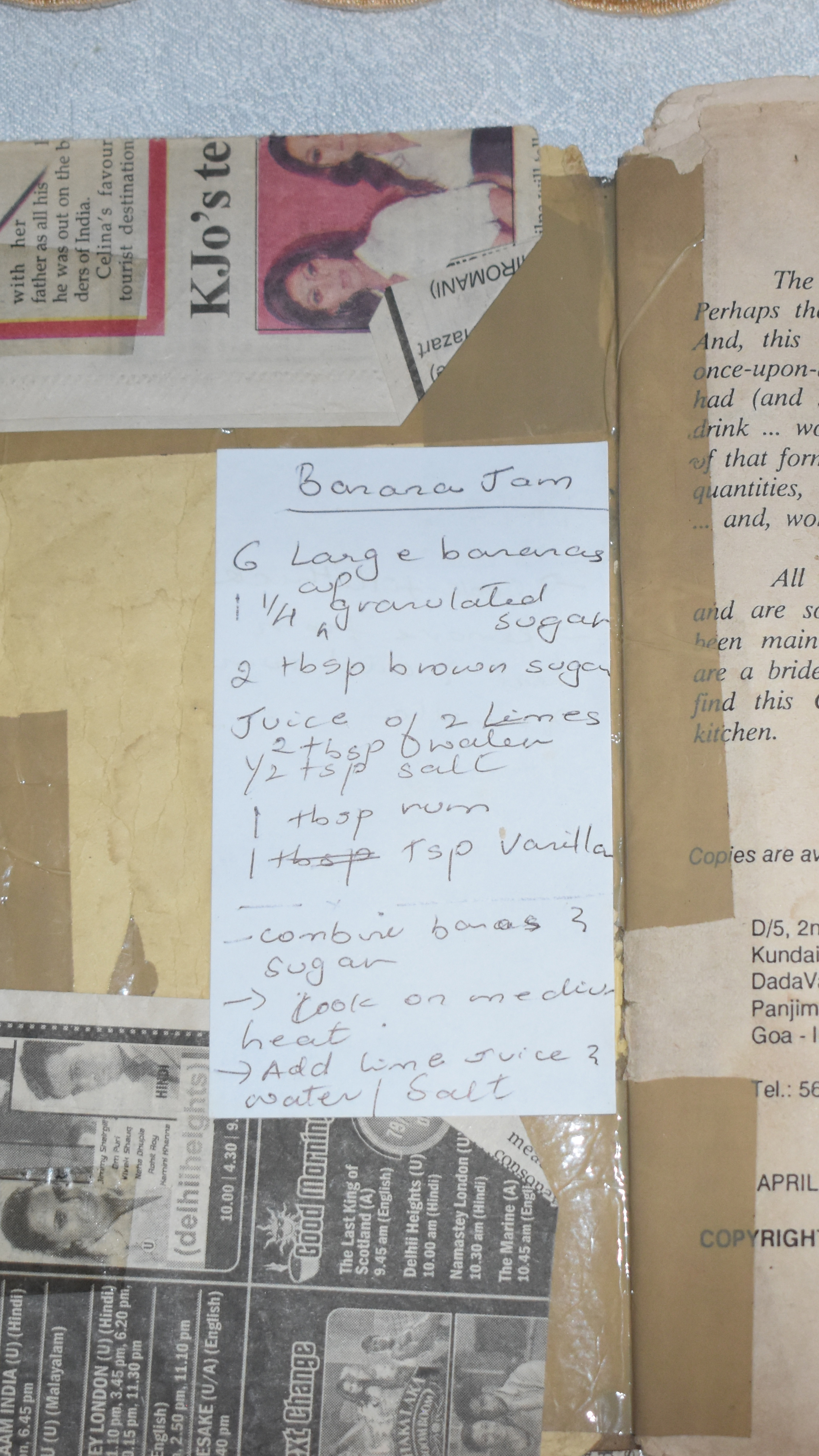Carol Baretto Miranda's treasured family cookbook, wrapped in newspaper, includes a recipe for orchata
