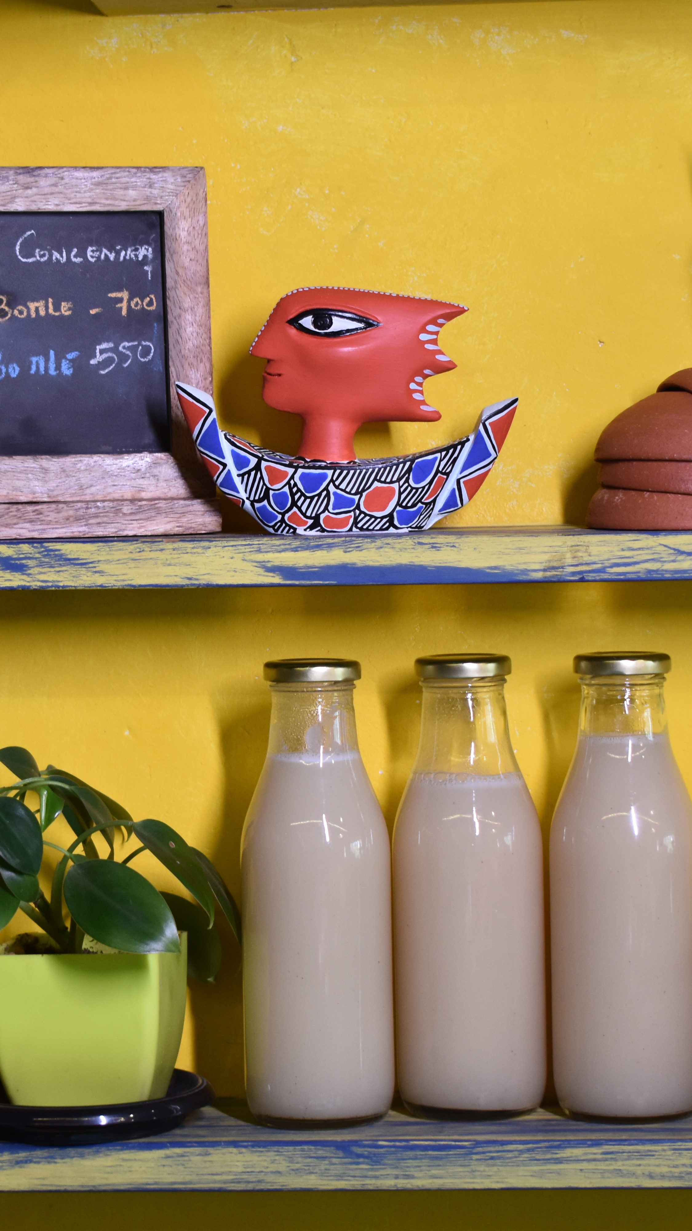 Bottles of orchata on display at The Goan Kitchen, which offers the drink by pre-order