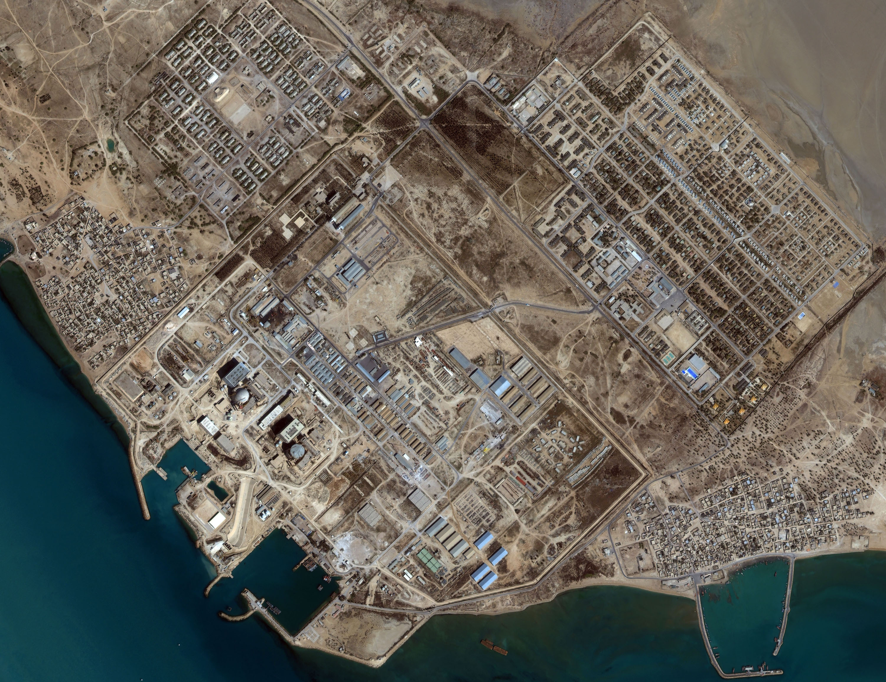 Satellite Photo Of Iran's Bushehr Reactor, captured by a satellite on May 19, 2001 (Photo by Spaceimaging.com/Getty Images)