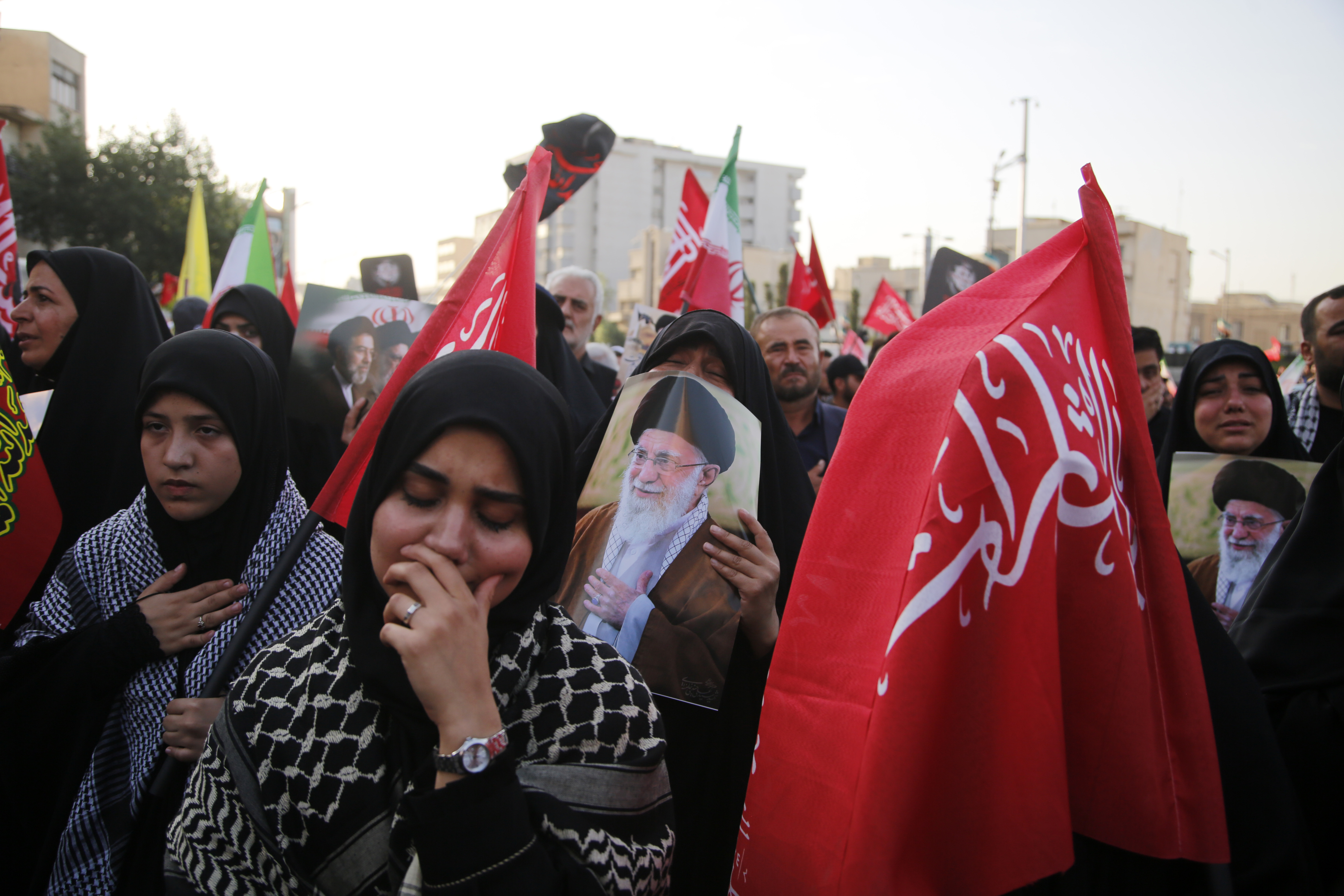 TEHRAN, IRAN - JULY 6: Millions of people gather in the streets of Tehran, Iran, to attend the farewell ceremony for Iran's former Supreme Leader Ali Khamenei, who was killed in the attacks carried out by the United States and Israel, on July 6, 2026. The ceremony began early in the morning as mourners carrying Iranian flags and posters filled Damavand Avenue, Imam Hossein Square, Enghelab Square and Azadi Square in the capital. Participants expressed grief during the procession. (Photo by Fatemeh Bahrami/Anadolu via Getty Images)
