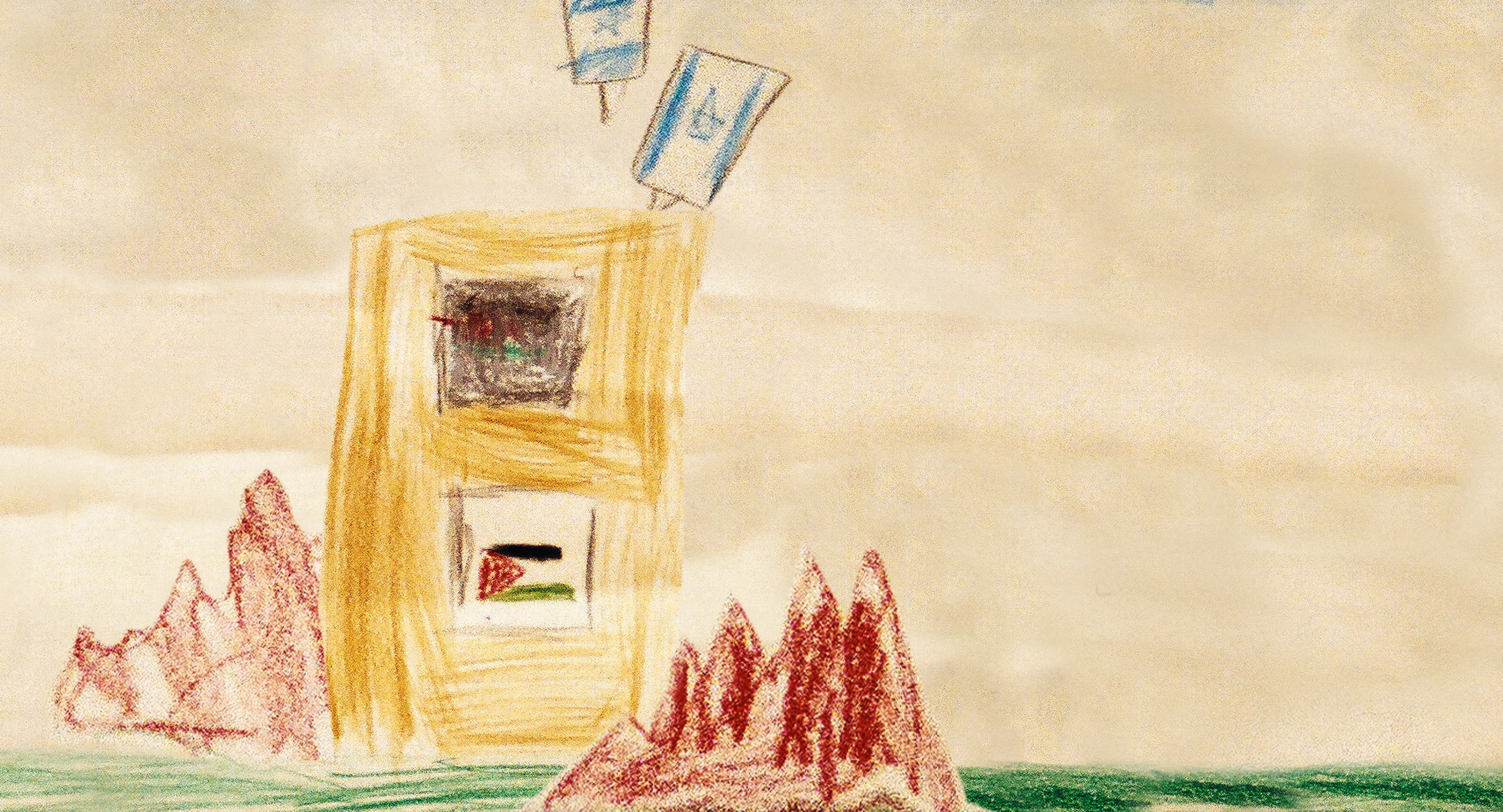 Children at the House of Hope, when asked to draw freely, depict the brutal realities of Israeli occupation [Courtesy of 100% Film]