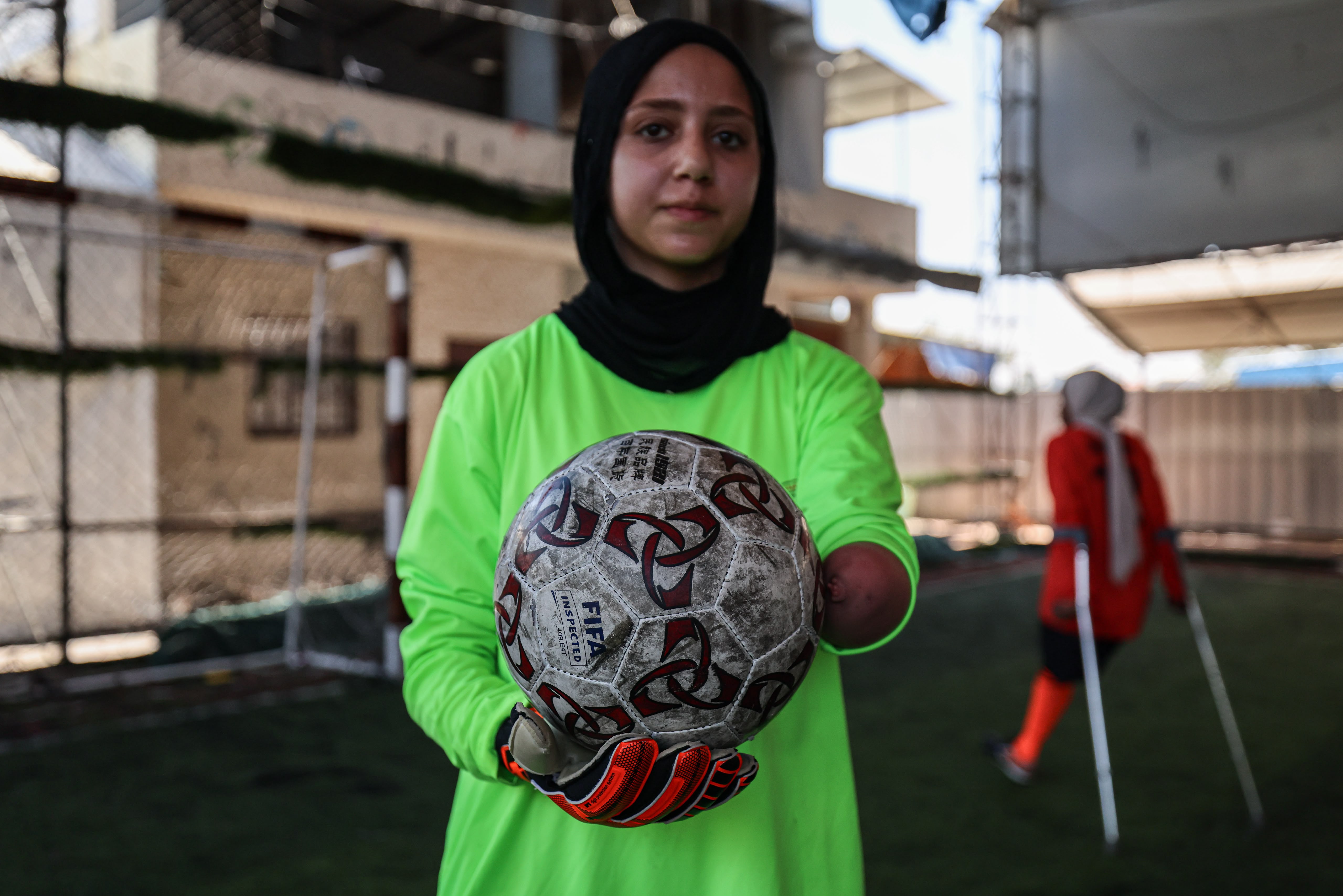 Goalkeeper Aisha al-Abadli has found a new life through football