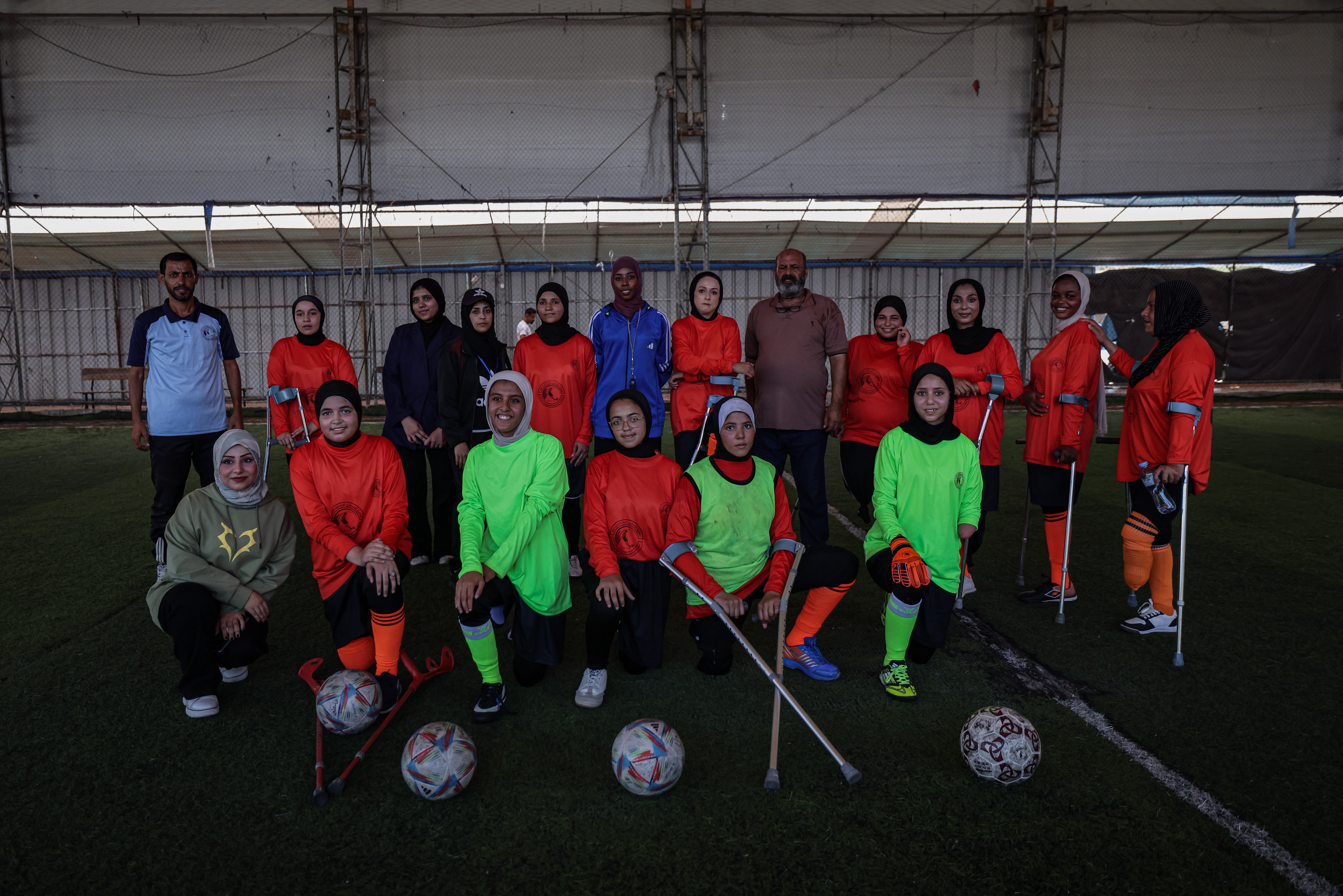 Gaza's first women's amputee football team [Lina Abu Zayed/AL Jazeera]