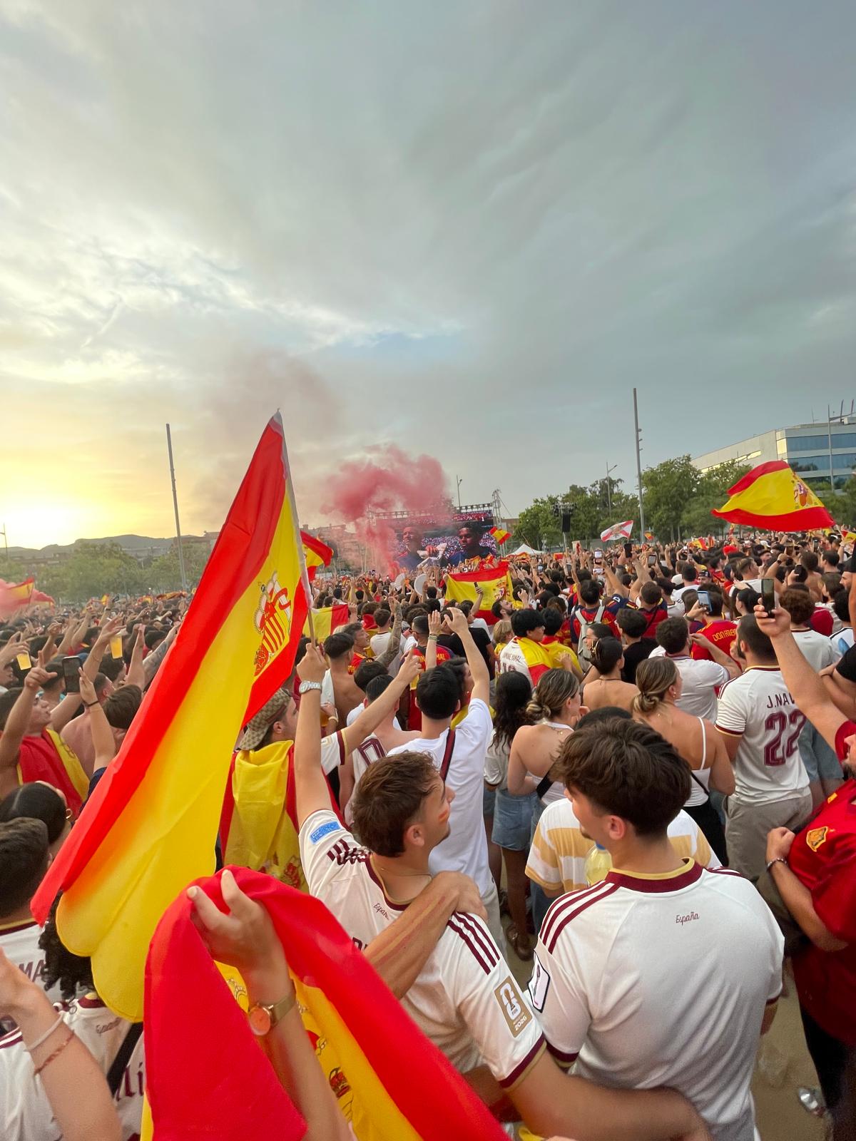 Spain fans celebrate Castelldefels, Catalonia, Spain