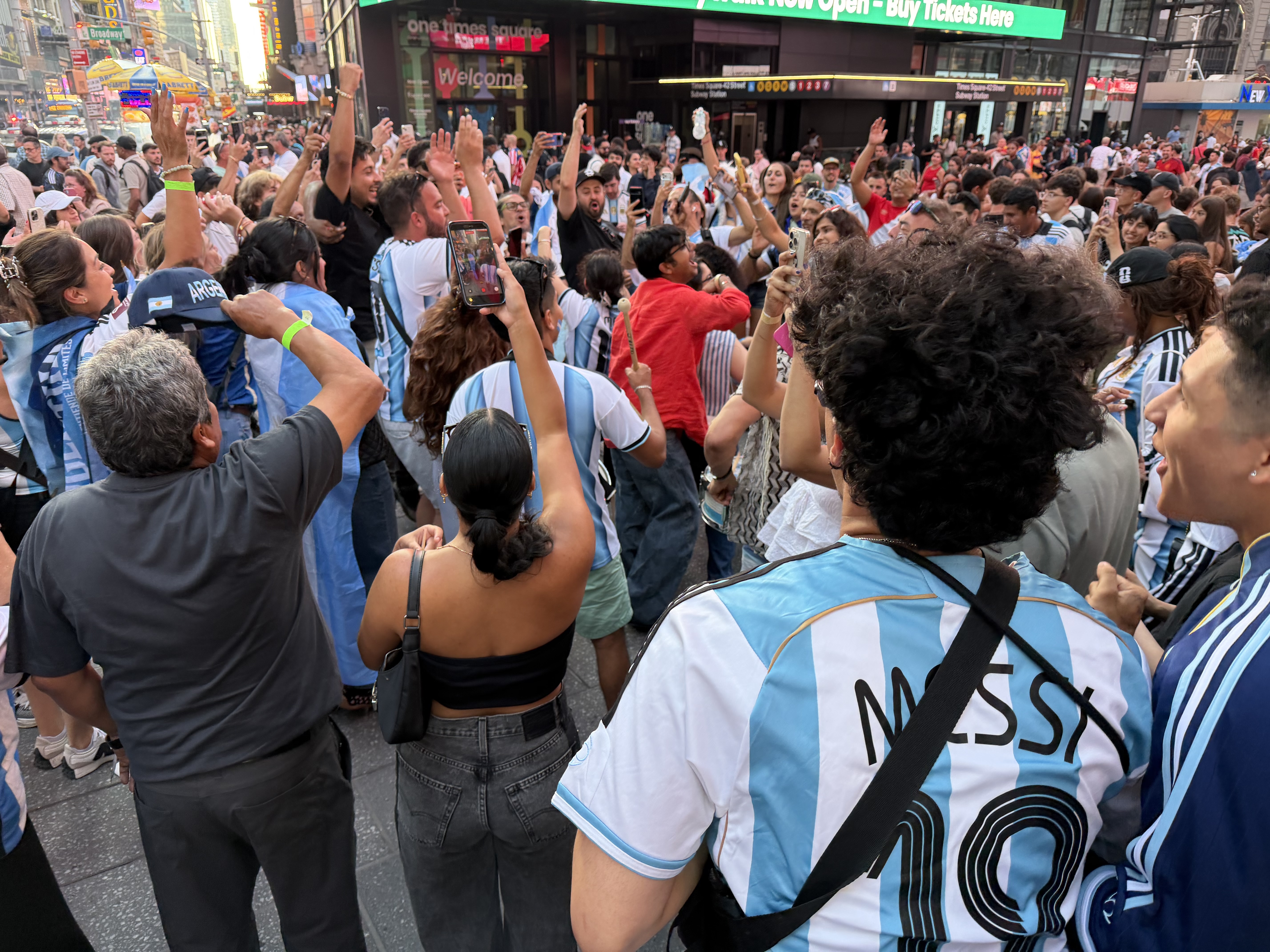 Despite the loss, some Argentina fans celebrate the World Cup run in New York City