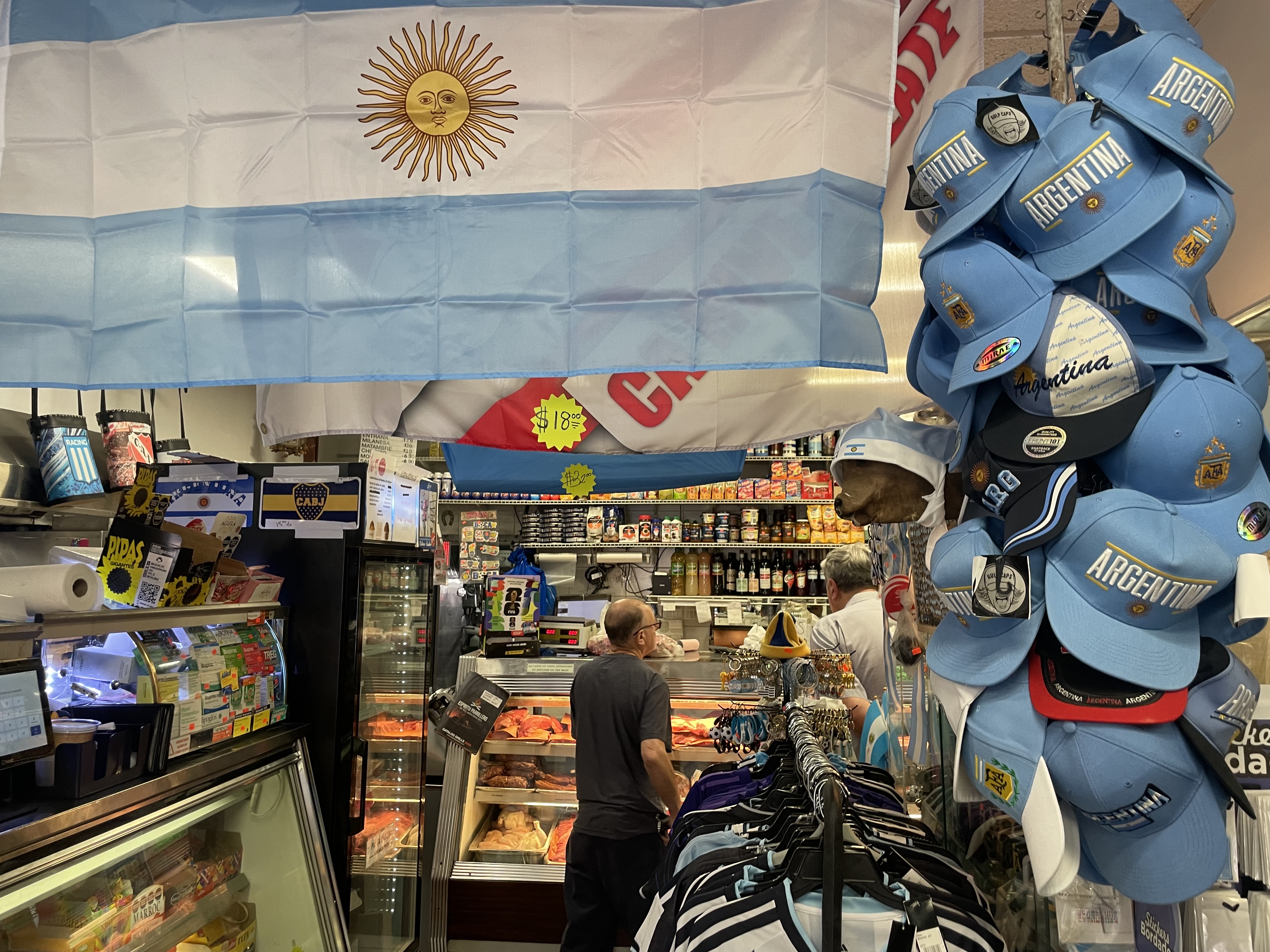 A shop sells Argentina gear in Little Argentina