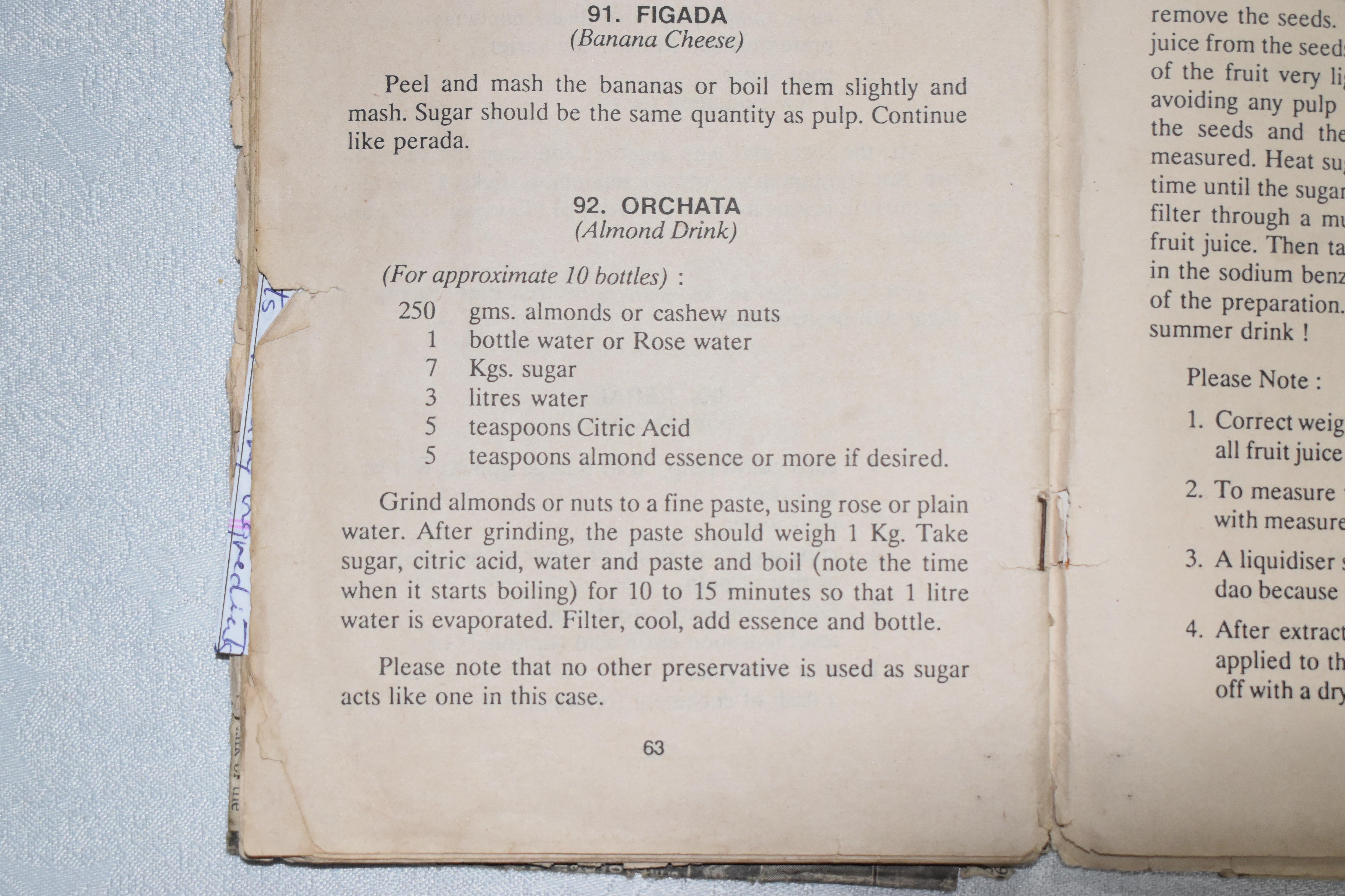 A family recipe for orchata preserved in a decades-old Goan cookbook