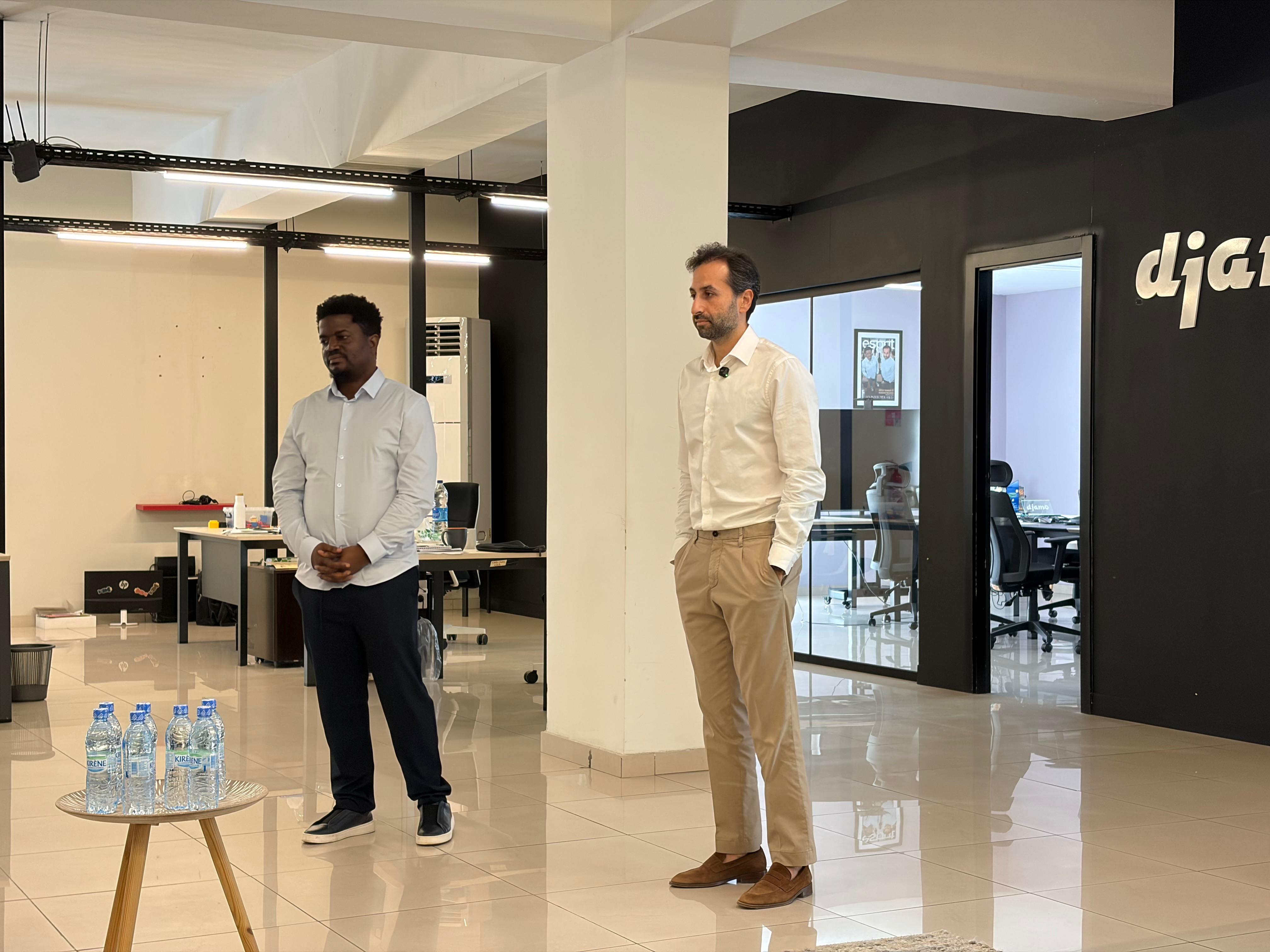 Djamo cofounders Regis Bamba, left, and Hassan Bourgi are building a digital banking platform aimed at changing how consumers access financial services in francophone West Africa