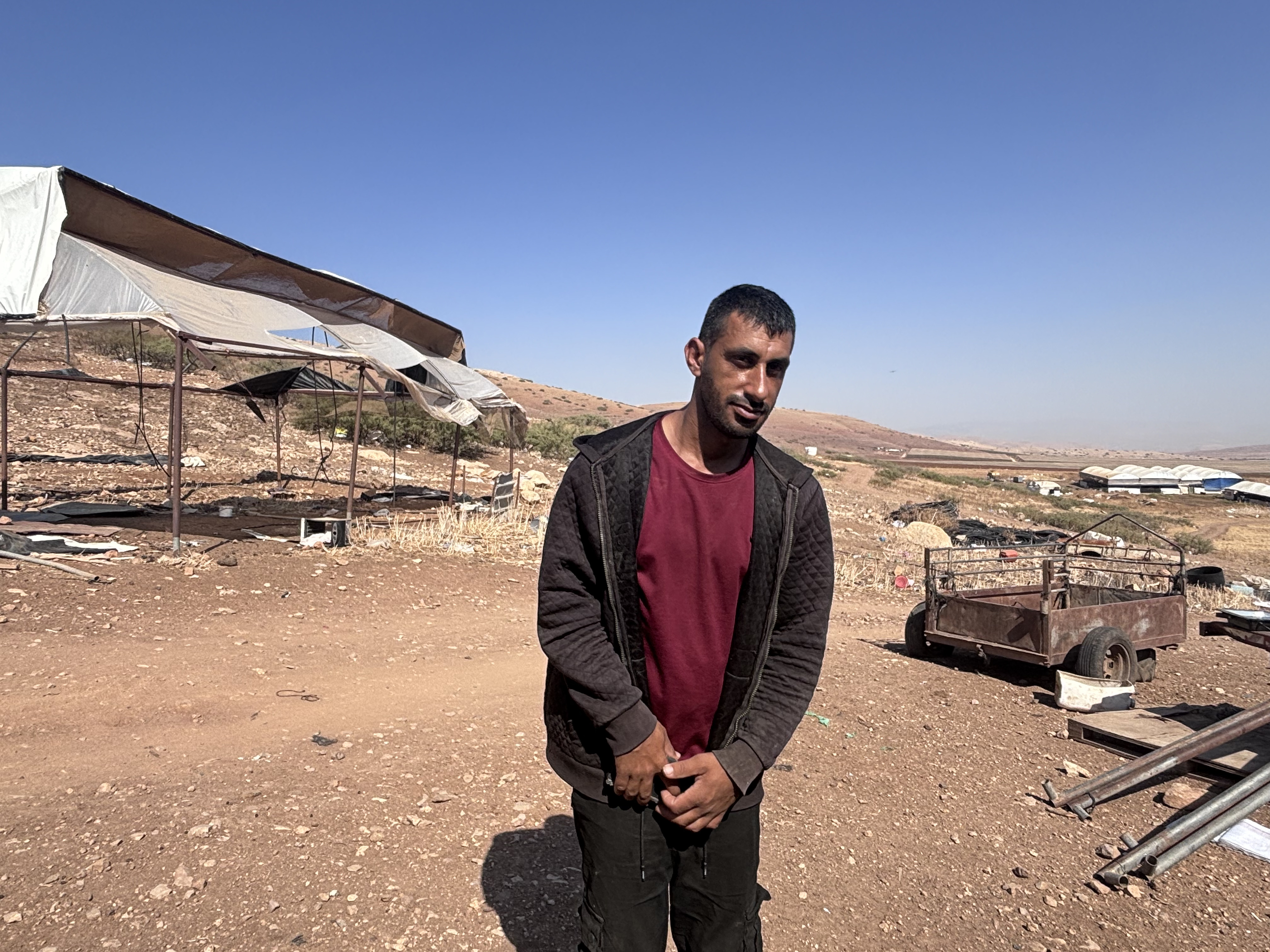 Thaer Bisharat is always fearful of attack by Israeli settlers or soldiers [Al Jazeera]