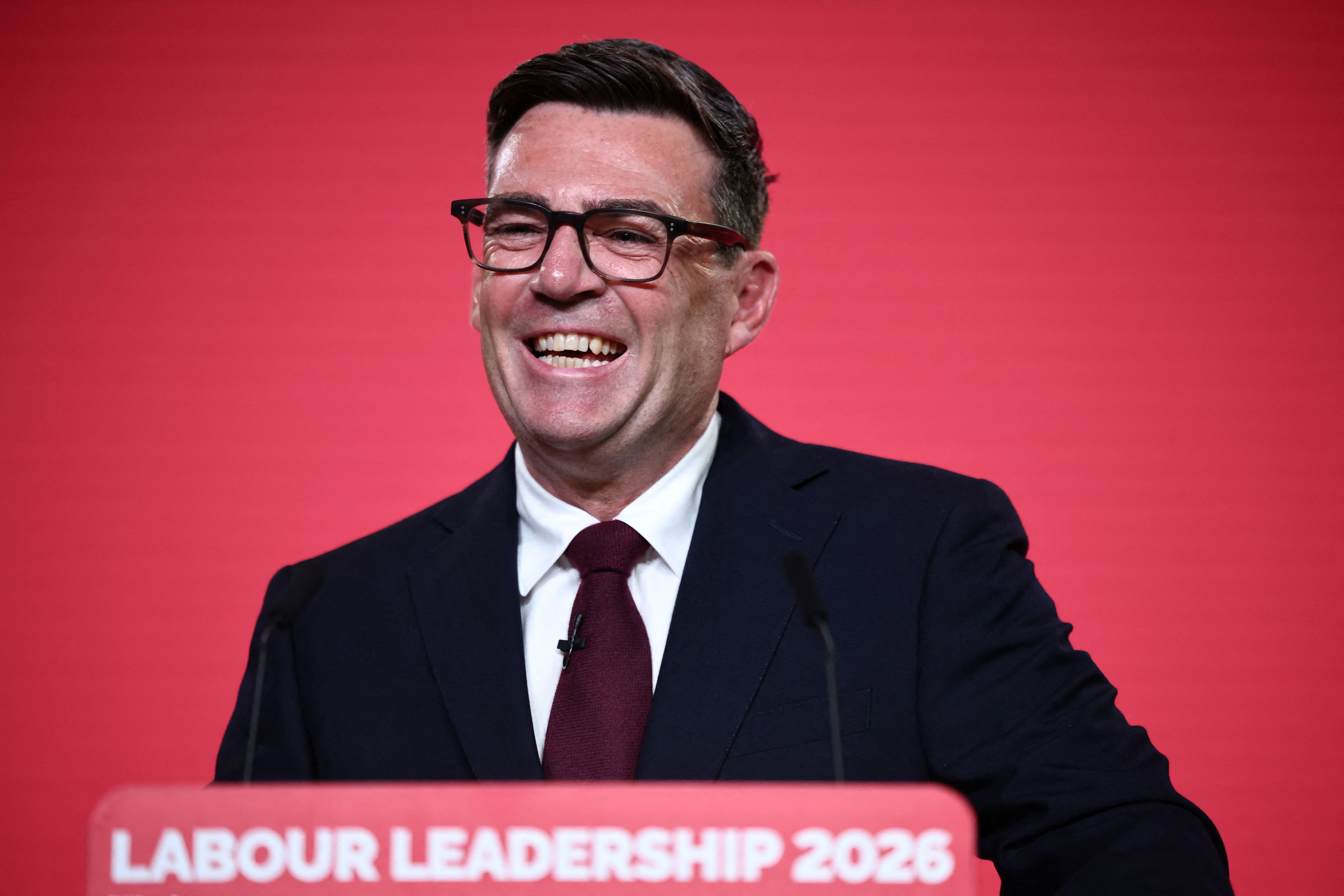 Andy Burnham speaks after being confirmed as the Labour Party's new leader and the country's next prime minister, during 'Labour’s Special Conference' in central London on July 17, 2026. (Photo by Henry NICHOLLS / POOL / AFP)
