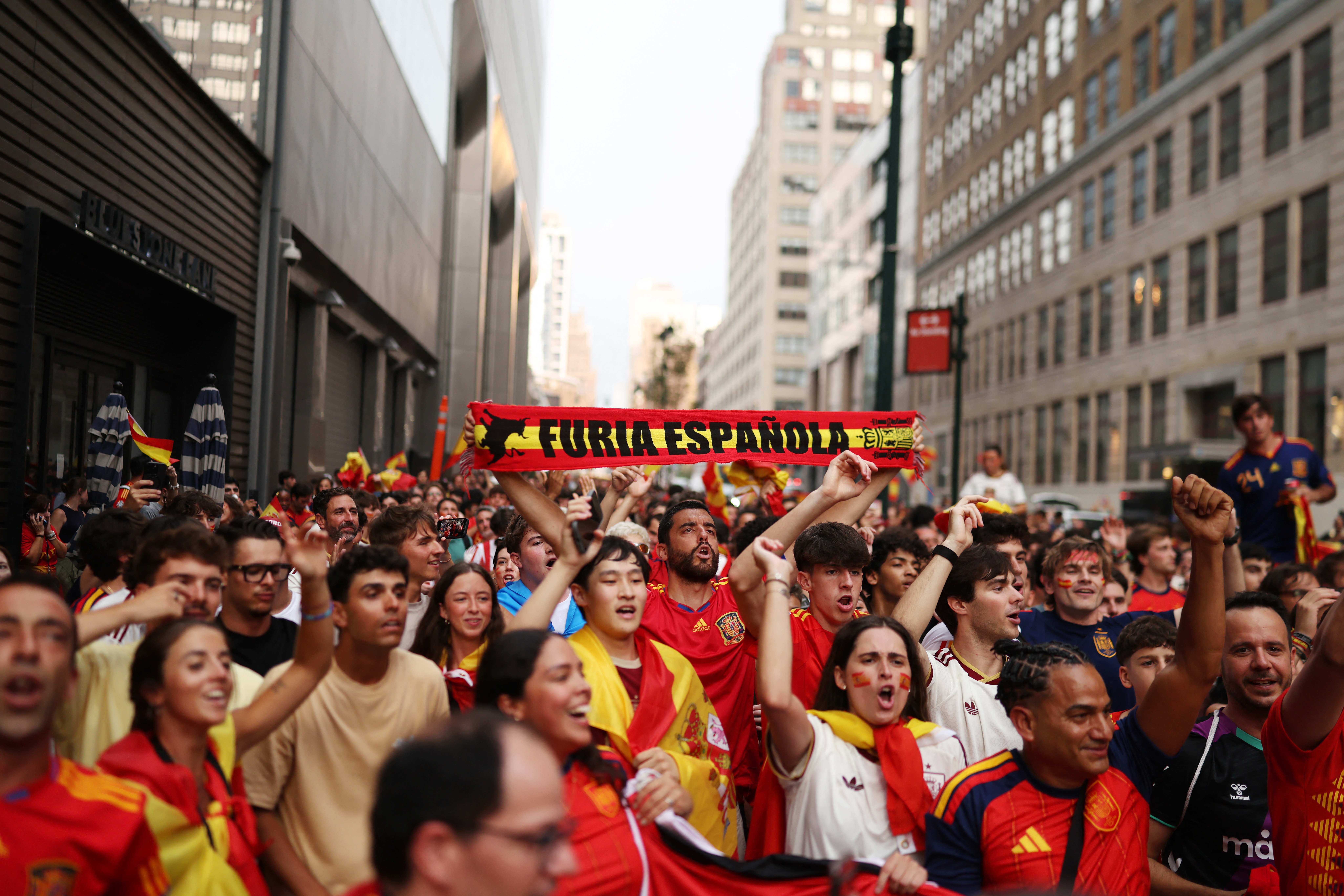 Spanish fans gather at the Madison Square Garden in New York