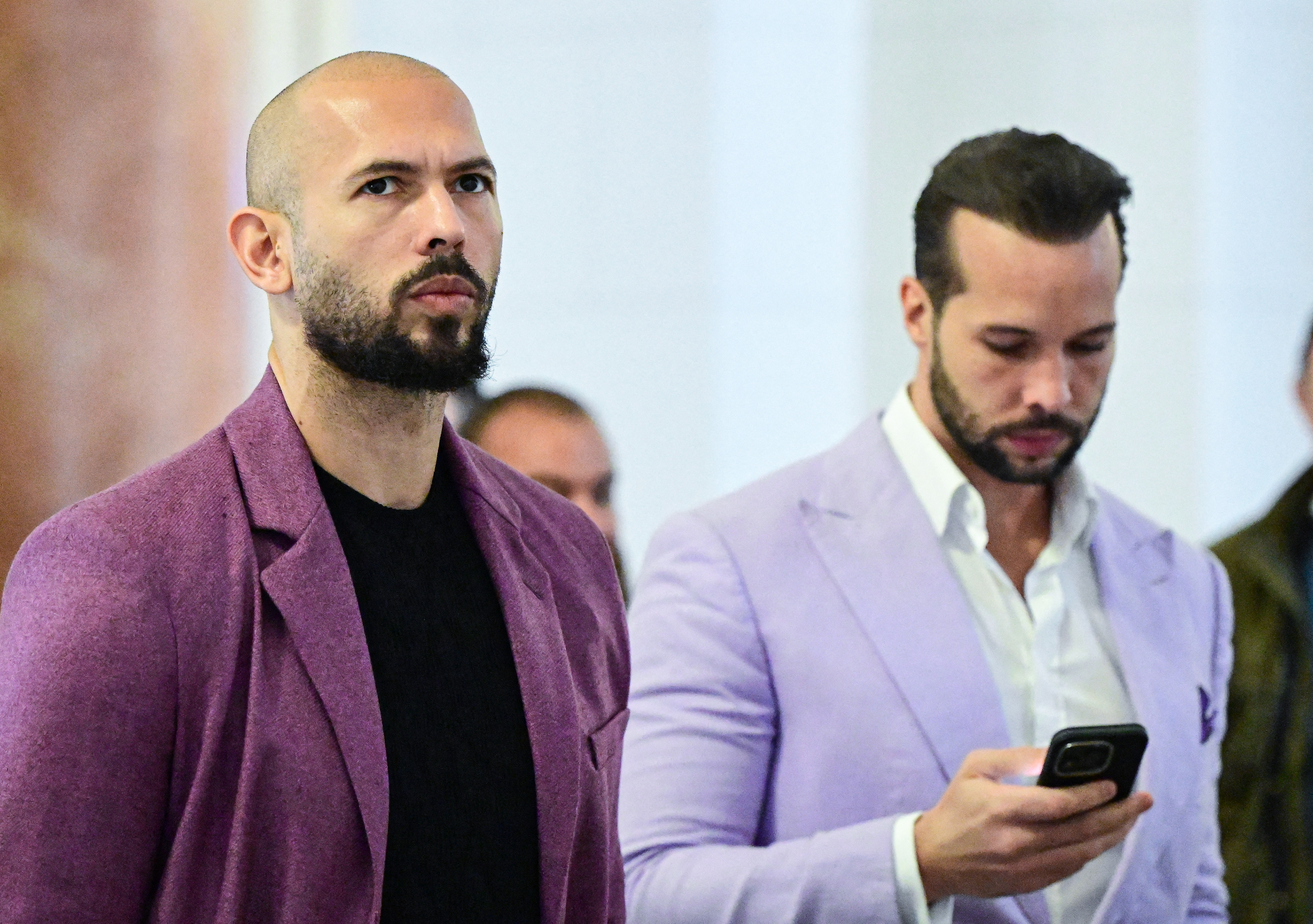 Andrew Tate and Tristan Tate at the Court of Appeal in Bucharest, Romania