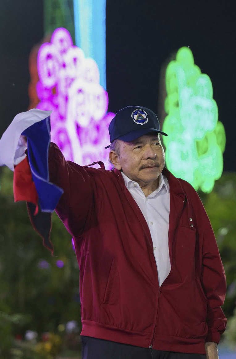 This handout picture released by Nicaragua's government via the official El 19 Digital news outlet shows Nicaragua's President Daniel Ortega waving during an event to commemorate the 47th anniversary of the Nicaraguan Revolution in Managua, on July 19, 2026. (Photo by Cesar PEREZ / El 19 DIGITAL / AFP) / RESTRICTED TO EDITORIAL USE - MANDATORY CREDIT "AFP PHOTO / EL 19 DIGITAL / CESAR PEREZ " - HANDOUT - NO MARKETING NO ADVERTISING CAMPAIGNS - DISTRIBUTED AS A SERVICE TO CLIENTS