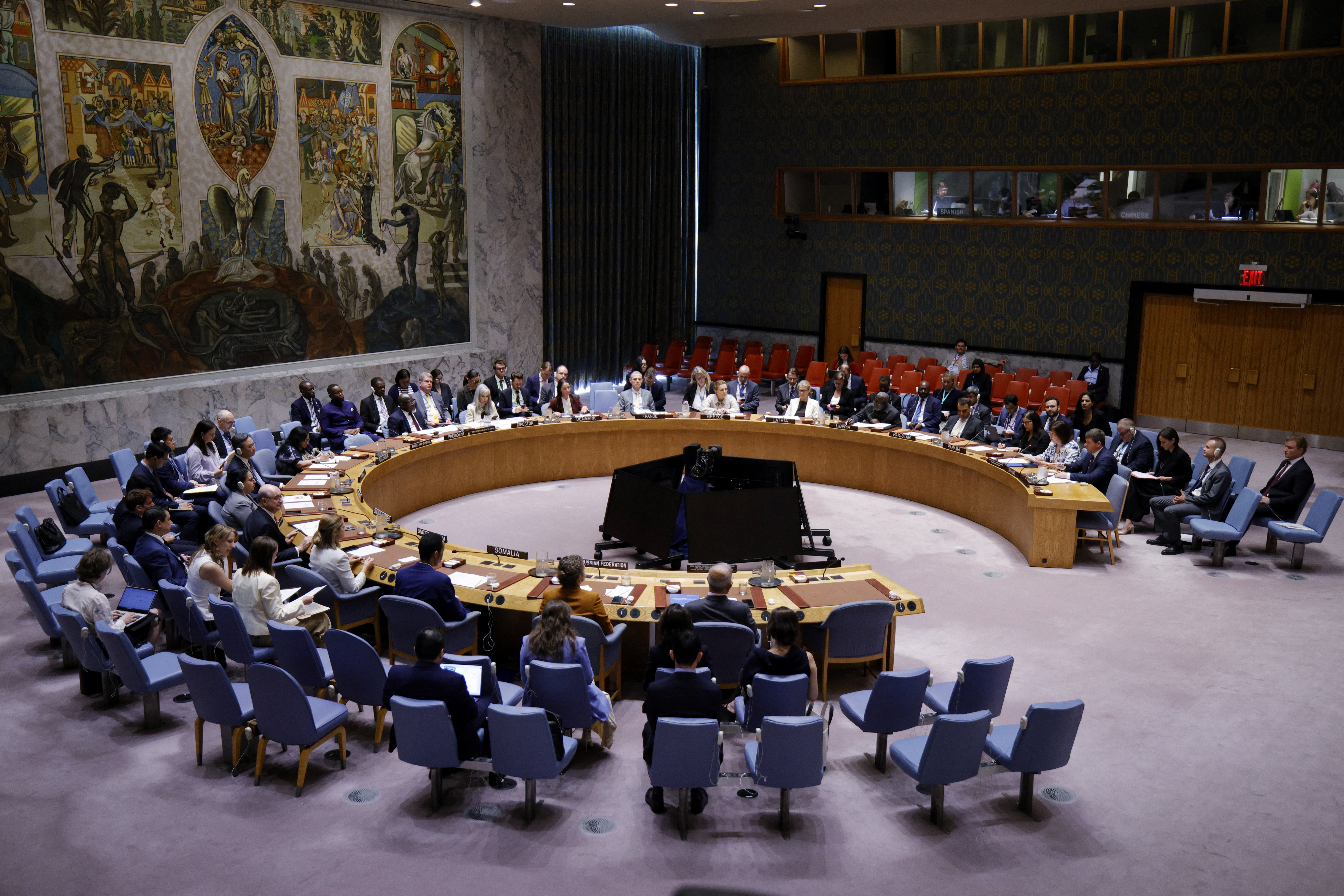 The United Nations Security Council holds an emergency meeting on the Ukraine-Russia war at UN Headquarters in New York, on July 27, 2026.