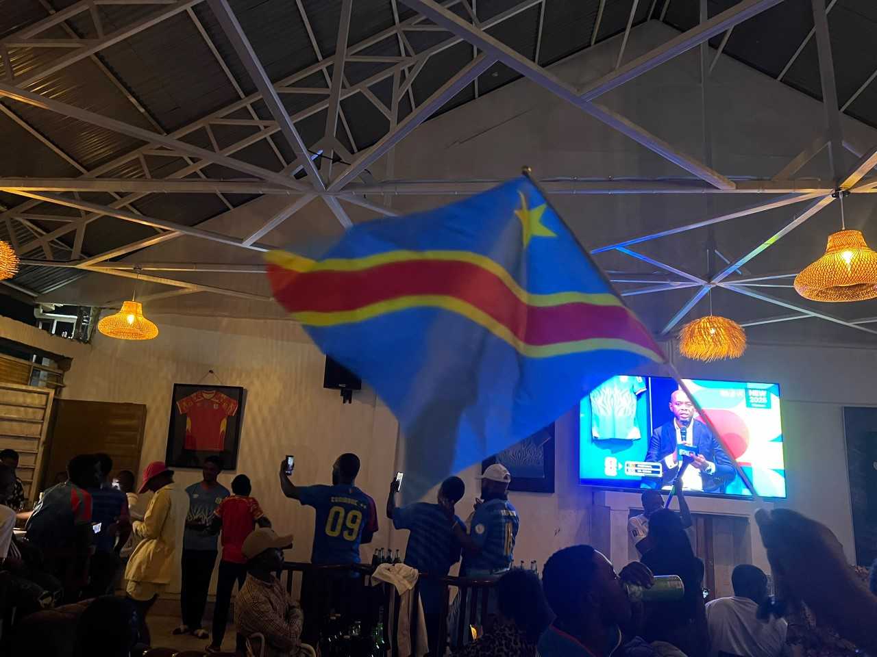 Every Leopards match drew packed crowds to Bunia's viewing centres, where celebrations often spilled into the streets long after the final whistle [Prosper Heri/Al Jazeera]
