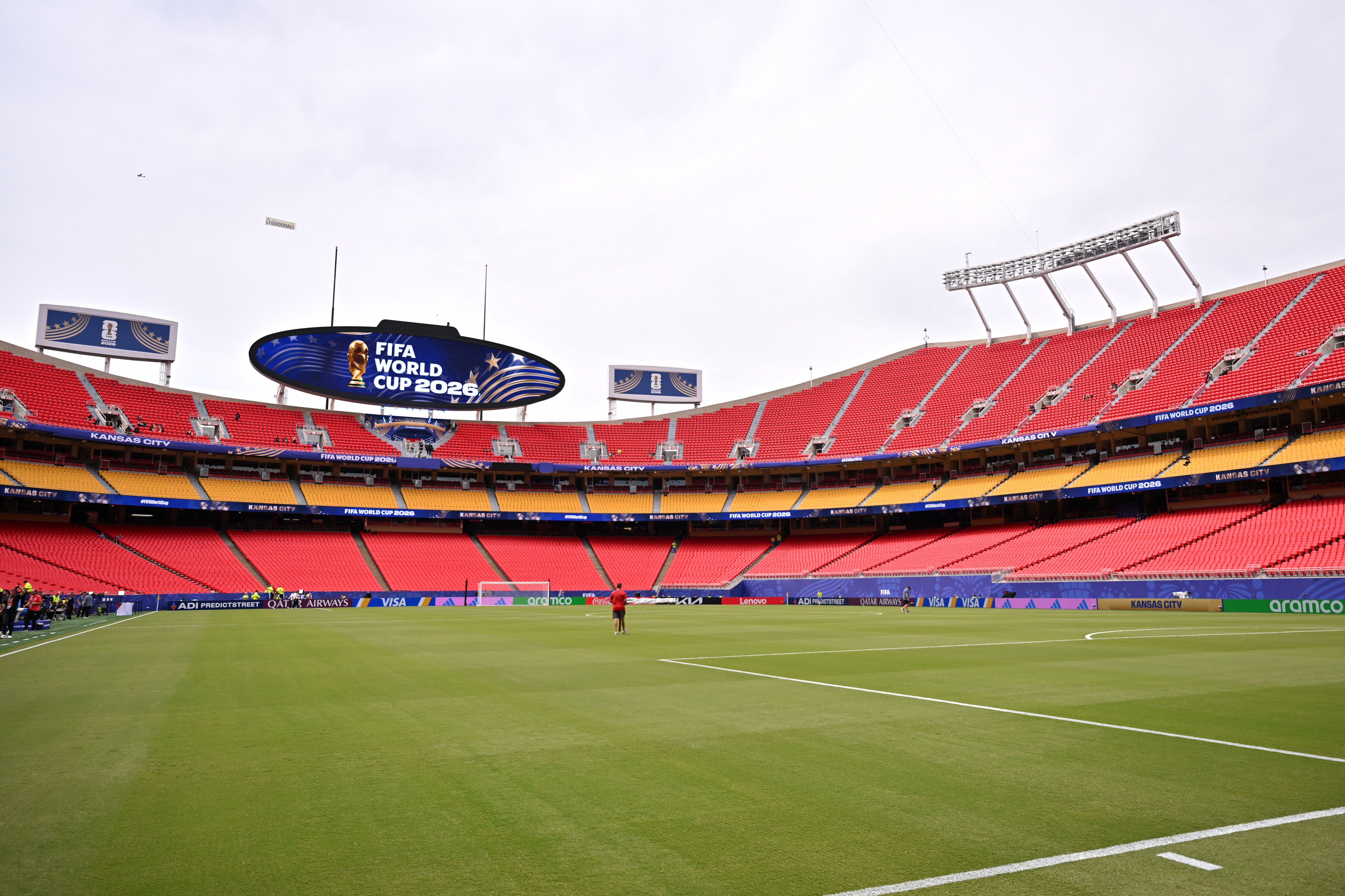 epa13052684 A view inside Kansas City stadium ahead of the FIFA World Cup 2026 group stage match Ecuador against Curacao, in Kansas City, USA, 20 June 2026. EPA/AMY KONTRAS