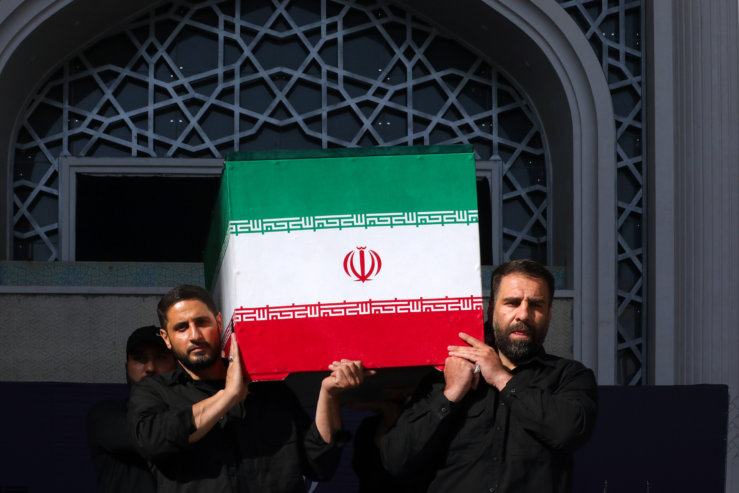 epa13088569 A handout picture made available by the Iranian supreme leader office shows, Iranian security forces carrying the coffin of late supreme leader Ayatollah Ali Khamenei at a mass prayer for the late leader during a farewell ceremony ahead of his funeral at the grand Mosallah Mosque in Tehran, Iran, 05 July 2026. Iran is holding a multi-day state funeral from 04 to 09 July 2026 for the Iranian supreme leader assassinated on 28 February 2026. EPA/IRANIAN SUPREME LEADER OFFICE HANDOUT RESTRICTIONS: ISRAEL OUT - NO ACCESS ISRAEL MEDIA/PERSIAN LANGUAGE TV STATIONS OUTSIDE IRAN/STRICTLY NO ACCESS BBC PERSIAN/VOA PERSIAN/MANOTO TV/IRAN INTERNATIONAL TVHANDOUT EDITORIAL USE ONLY/NO SALES