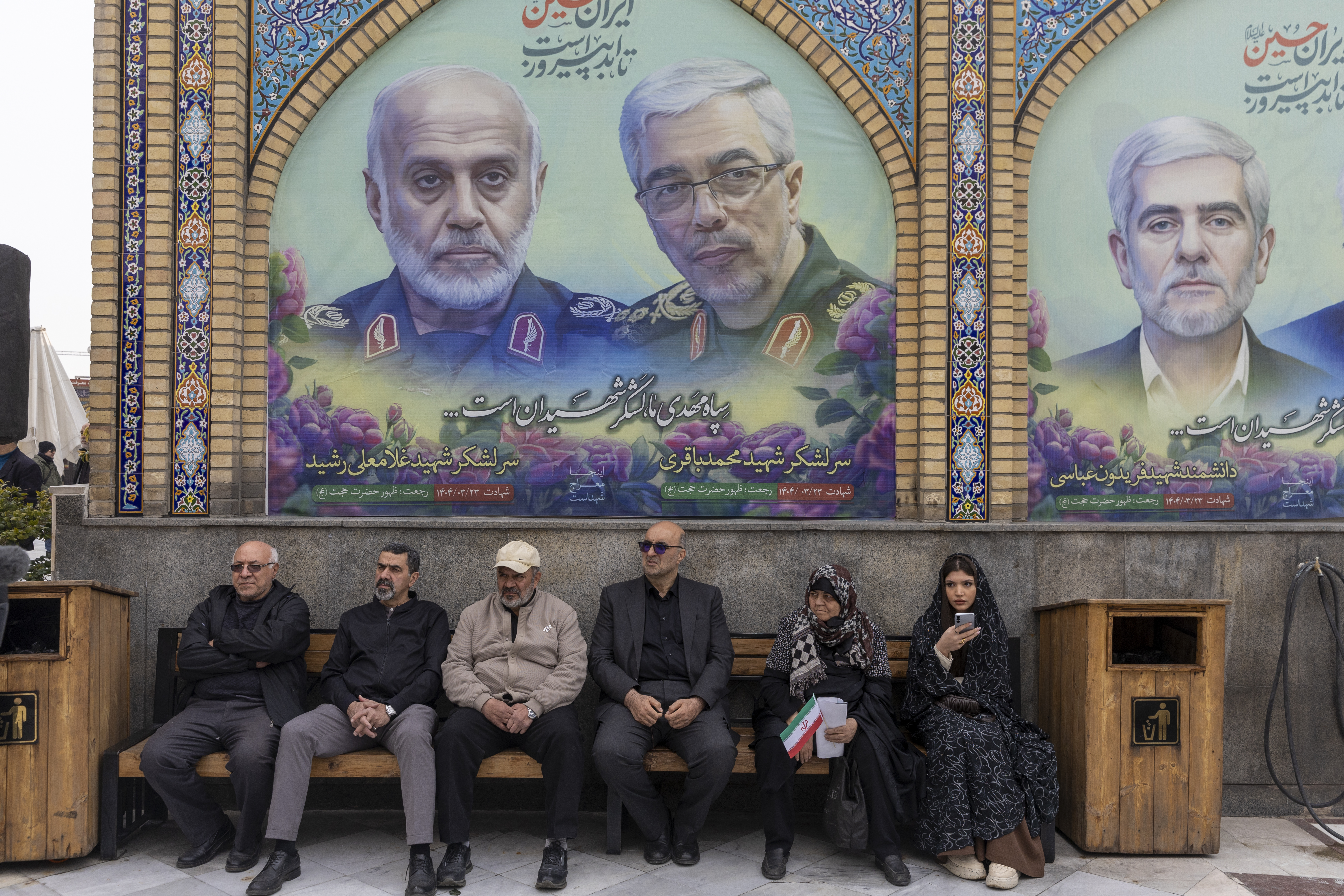 TEHRAN, IRAN - MARCH 14: Mourners attend the funeral and burial of Ali Shamkhani, the secretary of the Iranian Defense Council who was killed on the first day of the US-Israeli attacks, takes place at Imamzadeh Saleh on March 14, in northern Tehran, Iran. The United States and Israel have continued a campaign of air strikes in Iran after launching their joint war on the country on February 28.(Photo by Majid Saeedi/Getty Images)