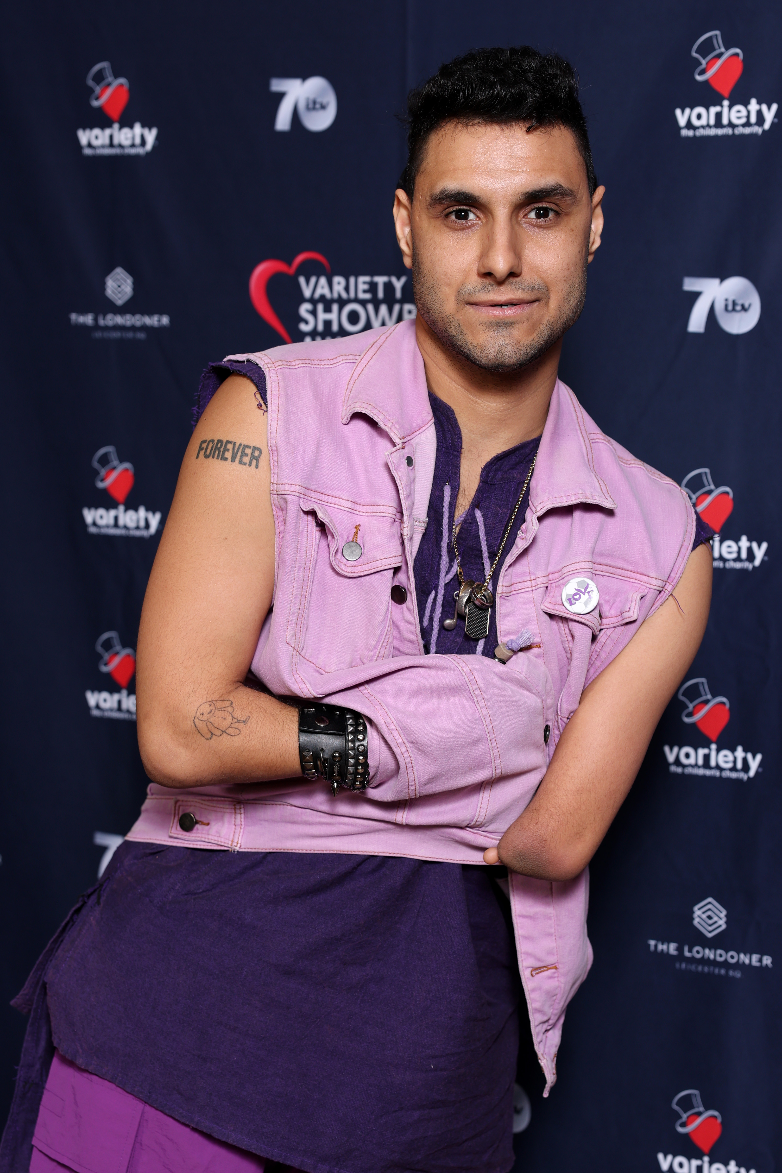 Emmanuel Kelly attends the Variety Club Showbusiness Awards 2025 October 19, 2025 in London, England