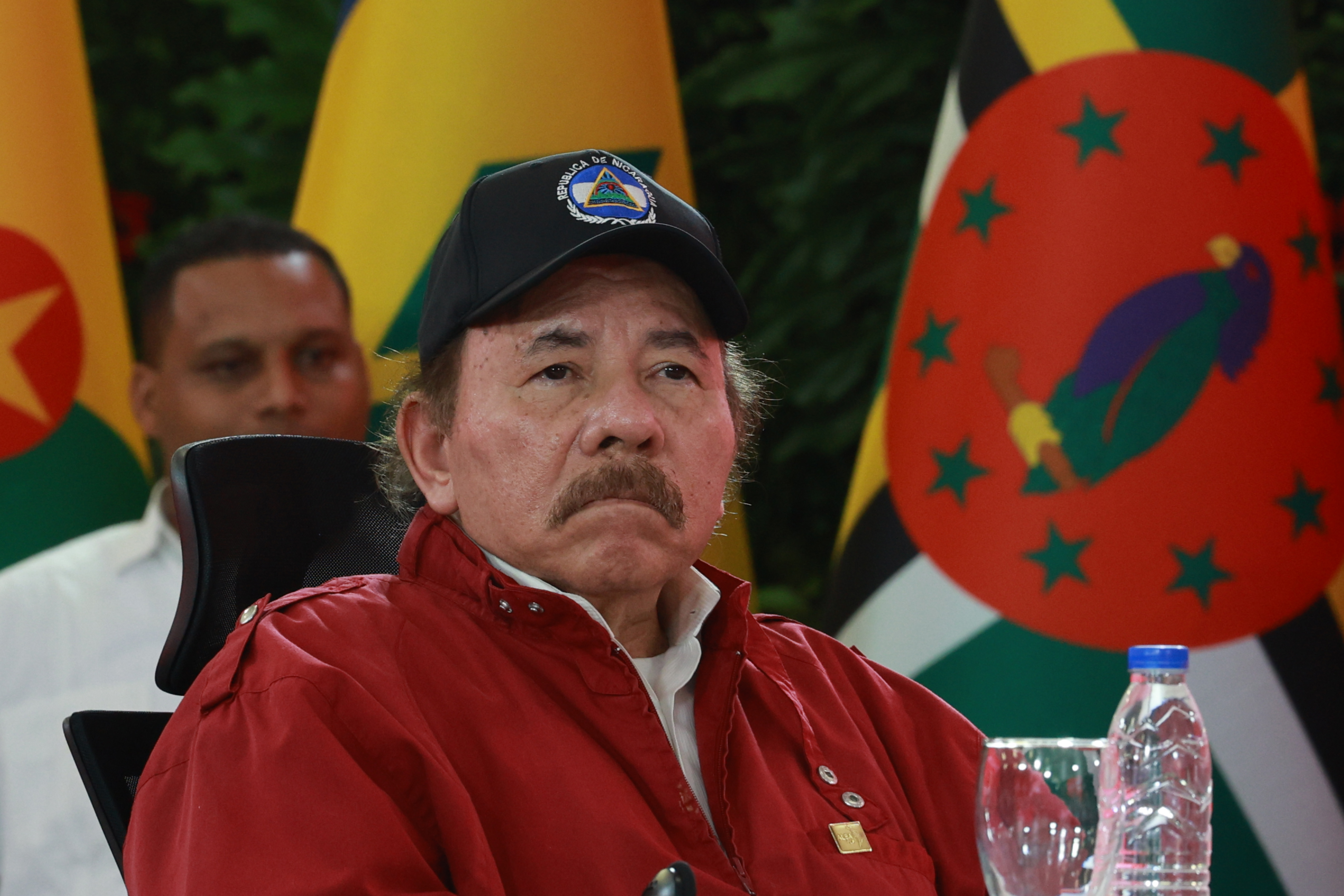 CARACAS, VENEZUELA - APRIL 24: President of Nicaragua Daniel Ortega looks on during the opening event of the XXIII Summit of ALBA-TCP (Bolivarian Alliance for the Americas) at Miraflores Presidential Palace on April 24, 2024 in Caracas, Venezuela. (Photo by Jesus Vargas/Getty Images)