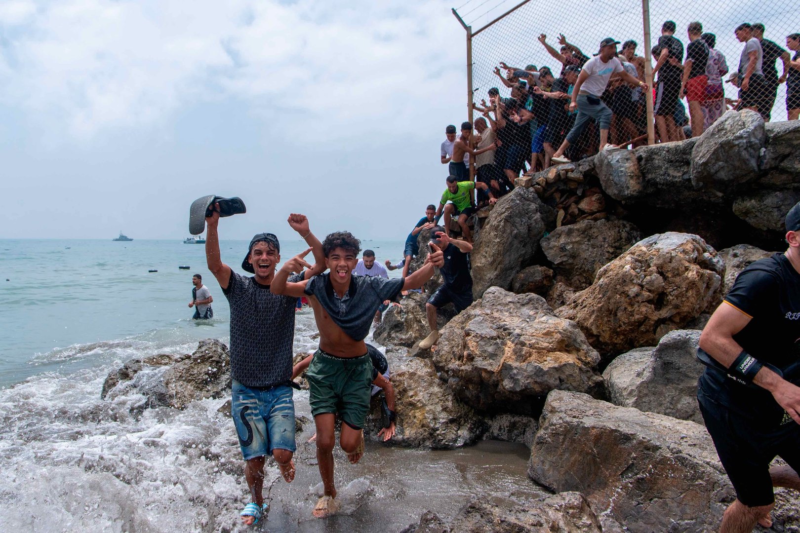 migrants arriving in Ceuta