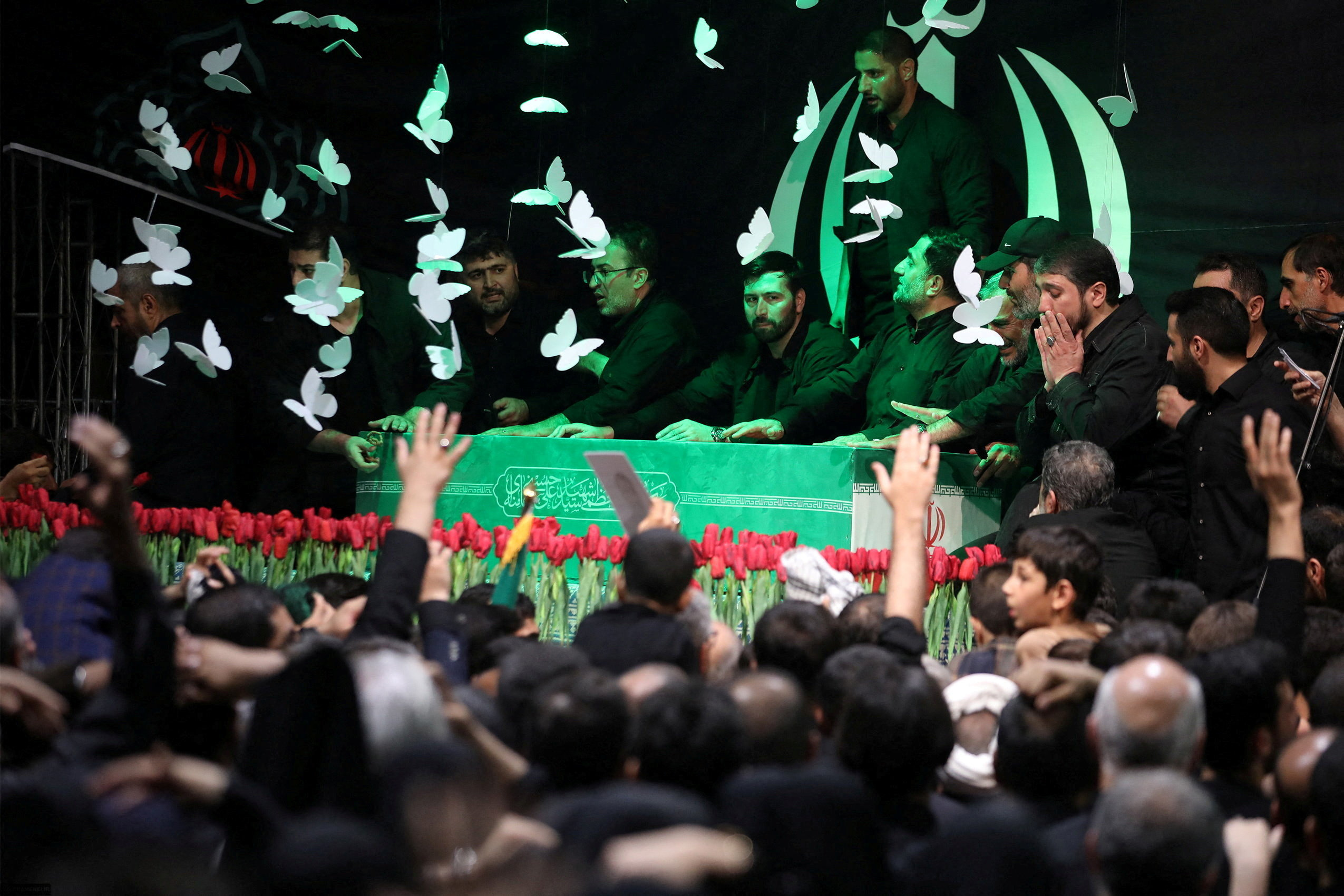 Coffin of Iran's late Supreme Leader Ayatollah Ali Khamenei, during a farewell ceremony near the office of the late Iranian leader, in Tehran, Iran, July 3, 2026. Office of the Iranian Supreme Leader/WANA (West Asia News Agency) via REUTERS ATTENTION EDITORS - THIS PICTURE WAS PROVIDED BY A THIRD PARTY. ISRAEL OUT. NO COMMERCIAL OR EDITORIAL SALES IN ISRAEL. NO ACCESS FOR ISRAELI MEDIA. NO USE BBC PERSIAN. NO USE VOA PERSIAN. NO USE MANOTO. NO USE IRAN INTERNATIONAL. NO USE RADIO FARDA. DIGITAL: NO USE BBC PERSIAN. NO USE VOA PERSIAN. NO USE MANOTO. NO USE IRAN INTERNATIONAL. NO USE RADIO FARDA.