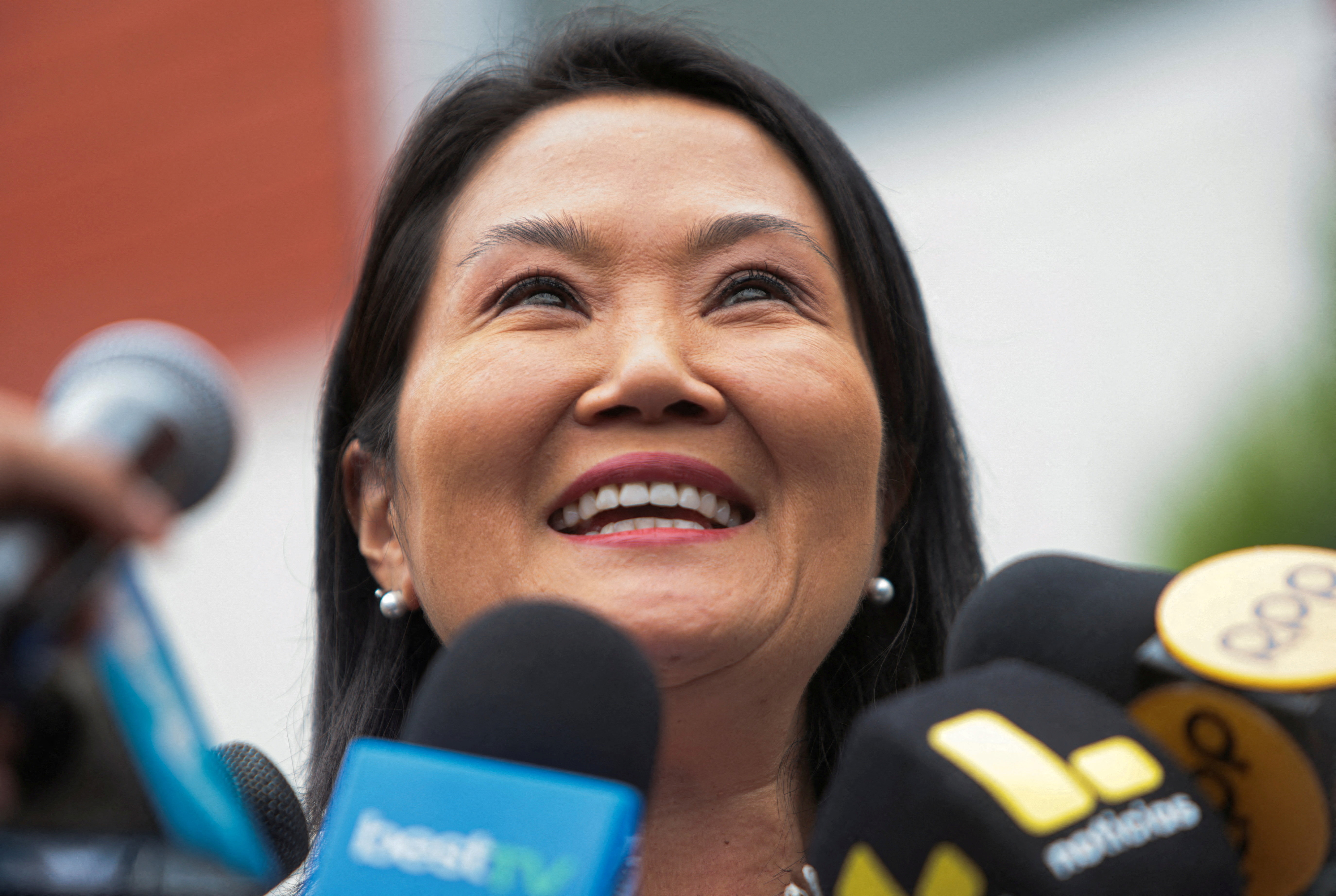FILE PHOTO: Peru's presidential candidate Keiko Fujimori holds a press conference at her party's headquarters as the electoral board reviews contested ballots from the June 7 runoff election between her and candidate Roberto Sanchez, in Lima, Peru, June 19, 2026. REUTERS/Stifs Paucca/File Photo