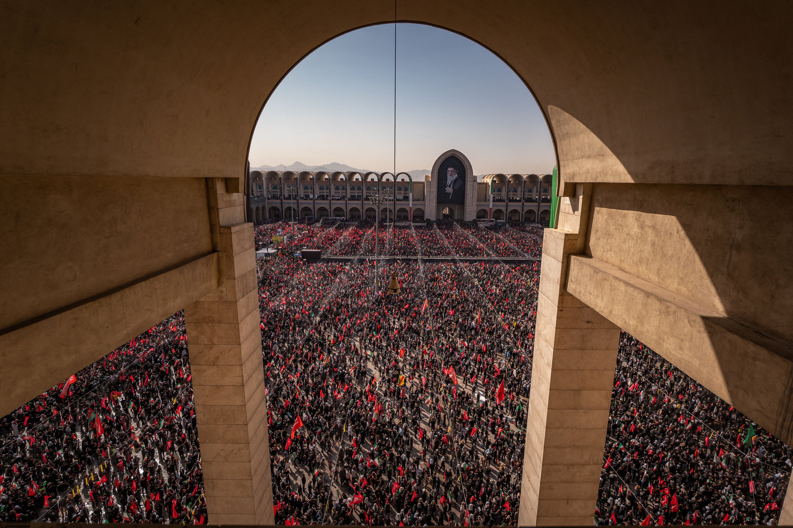 Mourners attend a prayer during a public farewell ceremony to pay their respects to late Supreme Leader Ayatollah Ali Khamenei, who was killed on February 28 in Israeli and U.S. airstrikes, at the Imam Khomeini Grand Mosalla, in Tehran, Iran July 5, 2026. Office of the Iranian Supreme Leader/ Handout via REUTERS ATTENTION EDITORS - THIS PICTURE WAS PROVIDED BY A THIRD PARTY. ISRAEL OUT. NO COMMERCIAL OR EDITORIAL SALES IN ISRAEL. NO ACCESS FOR ISRAELI MEDIA. NO USE BBC PERSIAN. NO USE VOA PERSIAN. NO USE MANOTO. NO USE IRAN INTERNATIONAL. NO USE RADIO FARDA. DIGITAL: NO USE BBC PERSIAN. NO USE VOA PERSIAN. NO USE MANOTO. NO USE IRAN INTERNATIONAL. NO USE RADIO FARDA