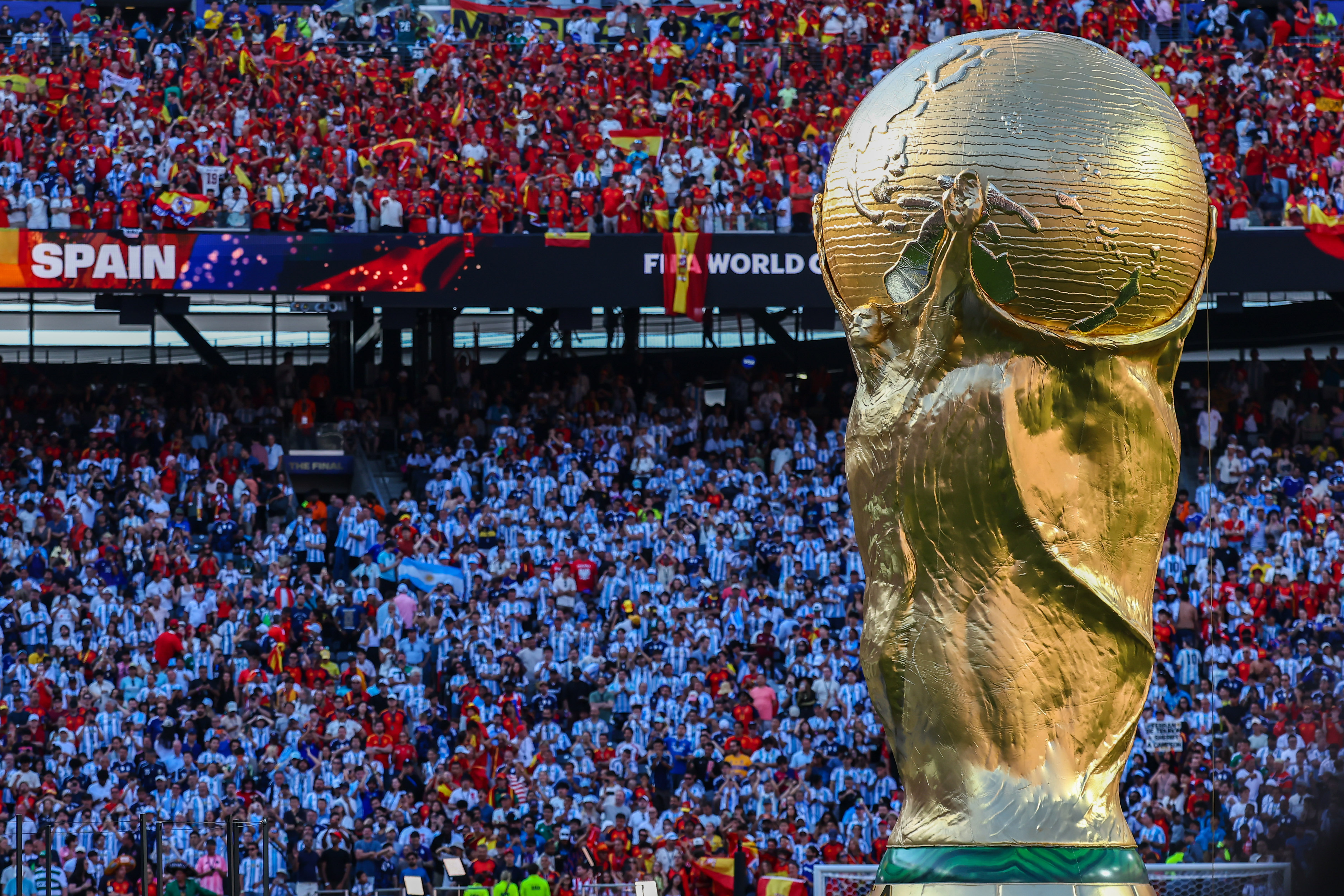 Jul 19, 2026; East Rutherford, New Jersey, USA; A view of fans after the 2026 FIFA World Cup Final between Spain and Argentina at New York New Jersey Stadium. Mandatory Credit: Vincent Carchietta-Imagn Images