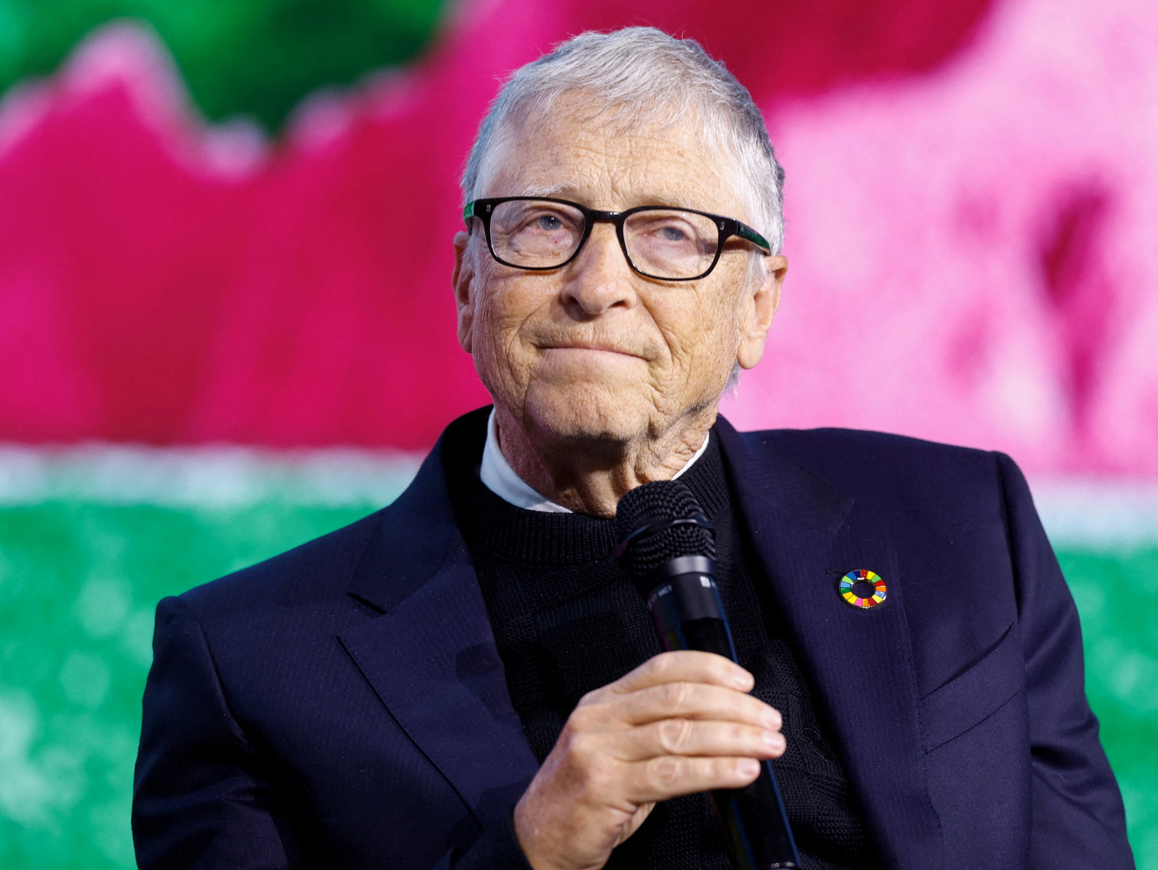 FILE PHOTO: Bill Gates speaks during the Gates Foundation's first global Goalkeepers event in the Nordics, which is being held in Stockholm, Sweden, January 22, 2026. TT News Agency/ Stefan Jerrevang via REUTERS ATTENTION EDITORS - THIS IMAGE WAS PROVIDED BY A THIRD PARTY. SWEDEN OUT. NO COMMERCIAL OR EDITORIAL SALES IN SWEDEN./File Photo