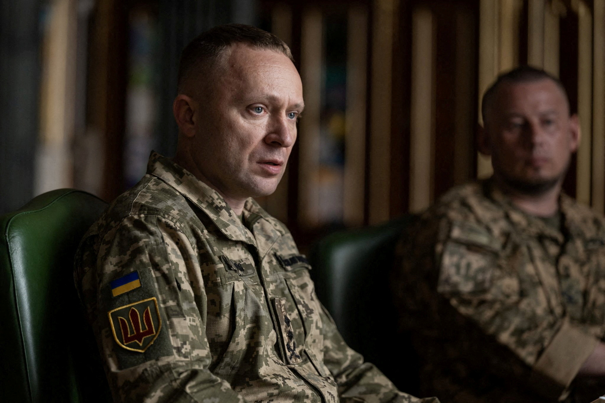 Major General Mykhailo Drapatyi attends a meeting with Ukraine's President Volodymyr Zelenskiy, amid Russia's attack on Ukraine, in Kyiv, Ukraine July 20, 2026. Ukrainian Presidential Press Service/Handout via REUTERS ATTENTION EDITORS - THIS IMAGE HAS BEEN SUPPLIED BY A THIRD PARTY.