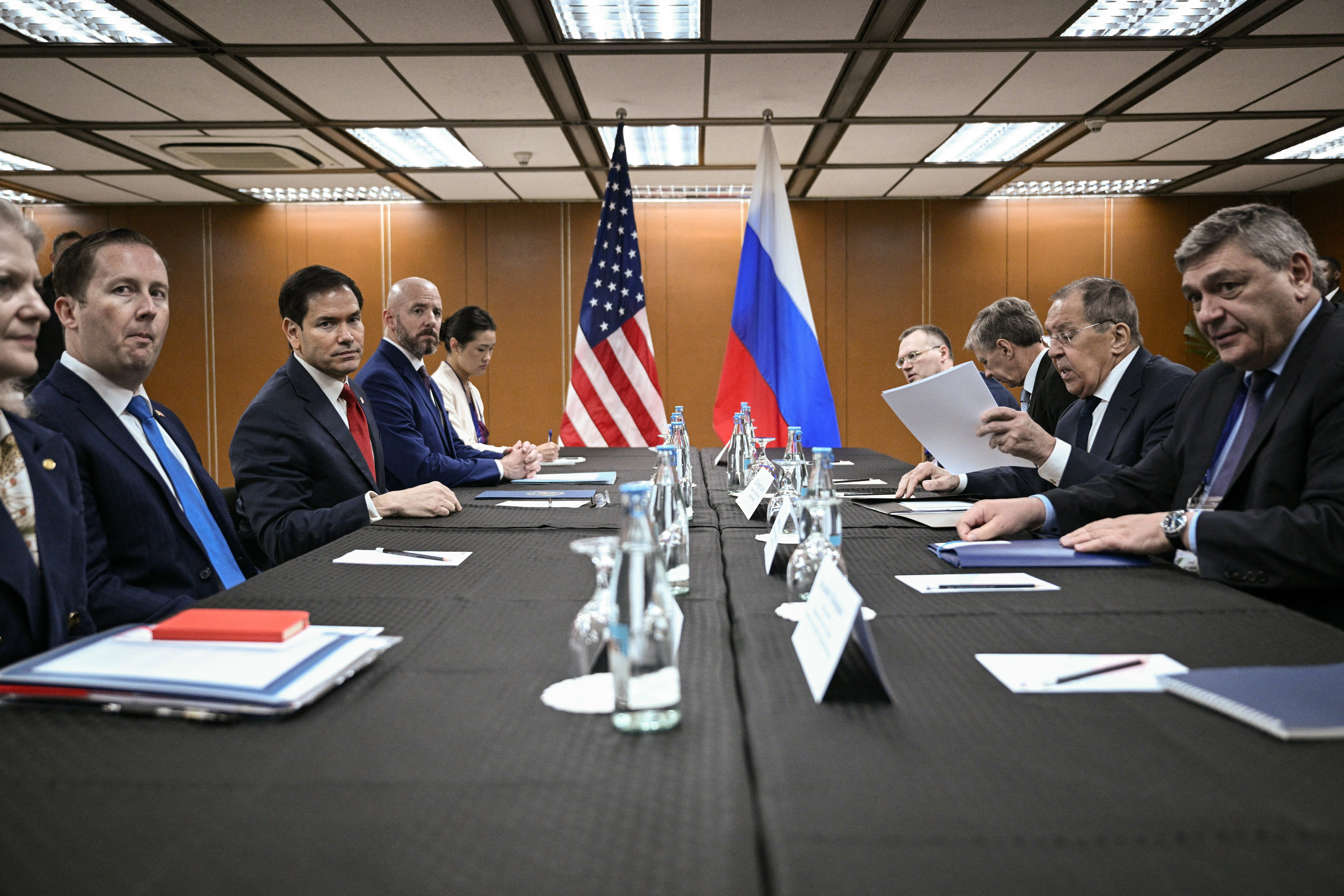 Russia's Foreign Minister Sergey Lavrov attends a meeting with US Secretary of State Marco Rubio on the sidelines of the Association of Southeast Asian Nations (ASEAN) Foreign Ministers Meeting in Pasay, Metro Manila, on July 23, 2026. BRENDAN SMIALOWSKI/Pool via REUTERS