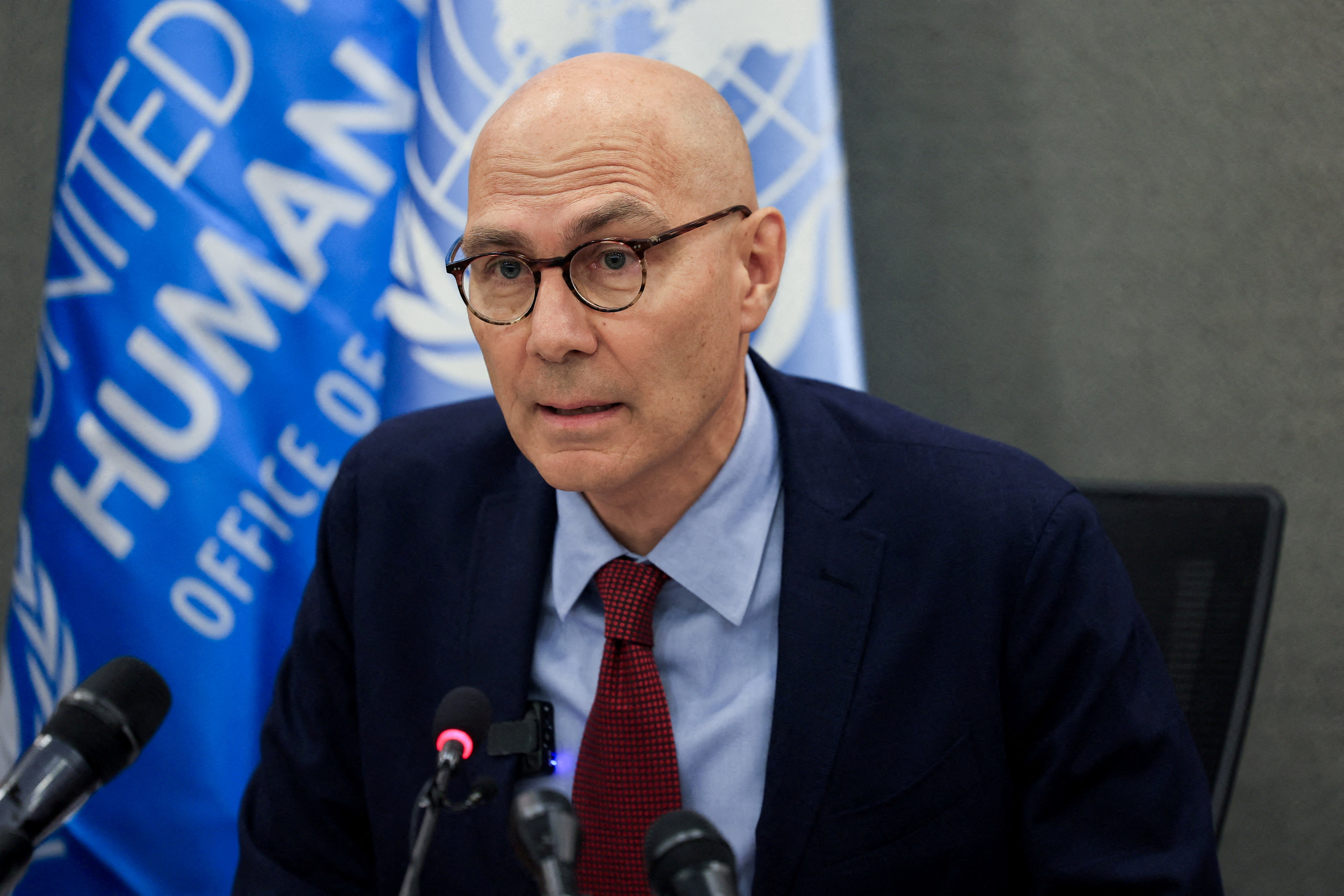 FILE PHOTO: United Nations High Commissioner for Human Rights Volker Turk holds a press conference in Beirut, Lebanon, July 27, 2026. REUTERS/Mohamed Azakir/File Photo