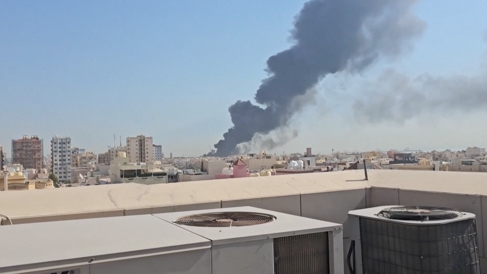 Plumes of smoke rise over Kuwait after repeated Iranian attacks