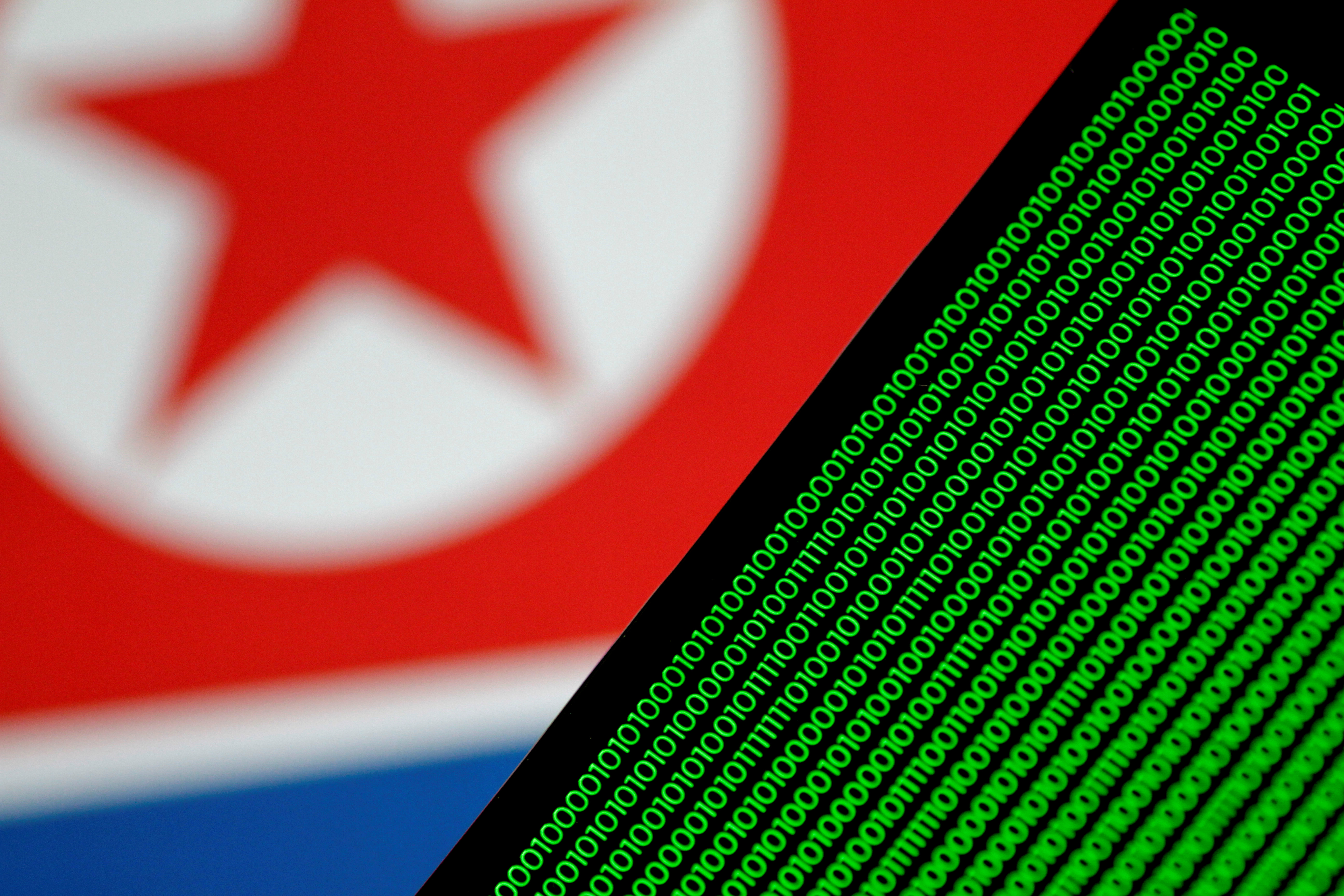 A screen and a flag