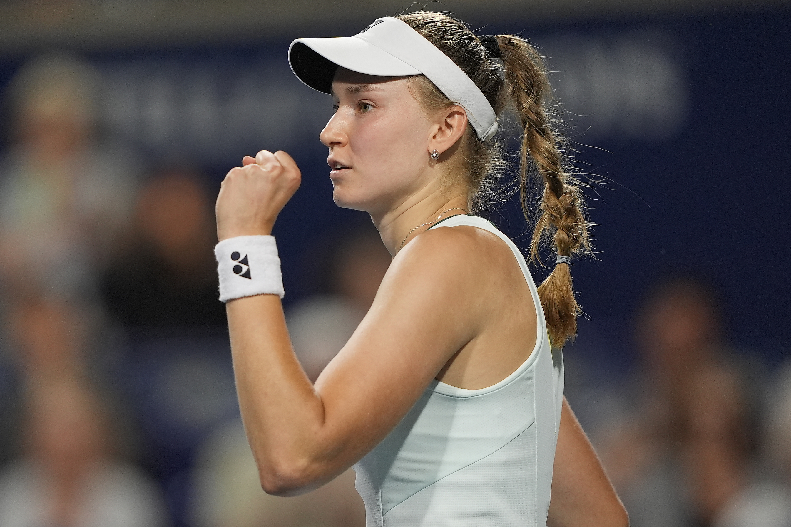 Elena Rybakina reacts.