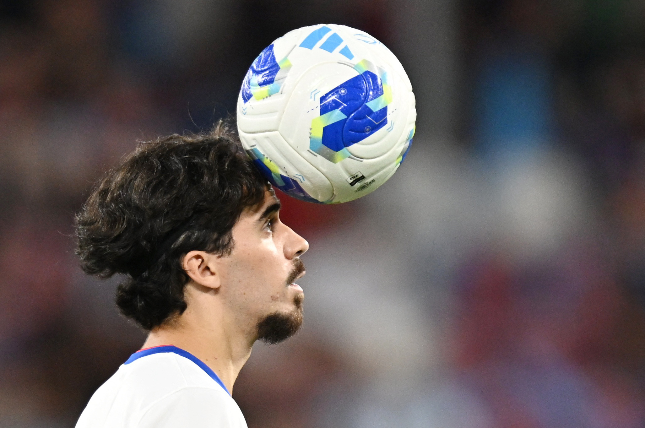 Paris St Germain's Vitinha during the warm up before the match
