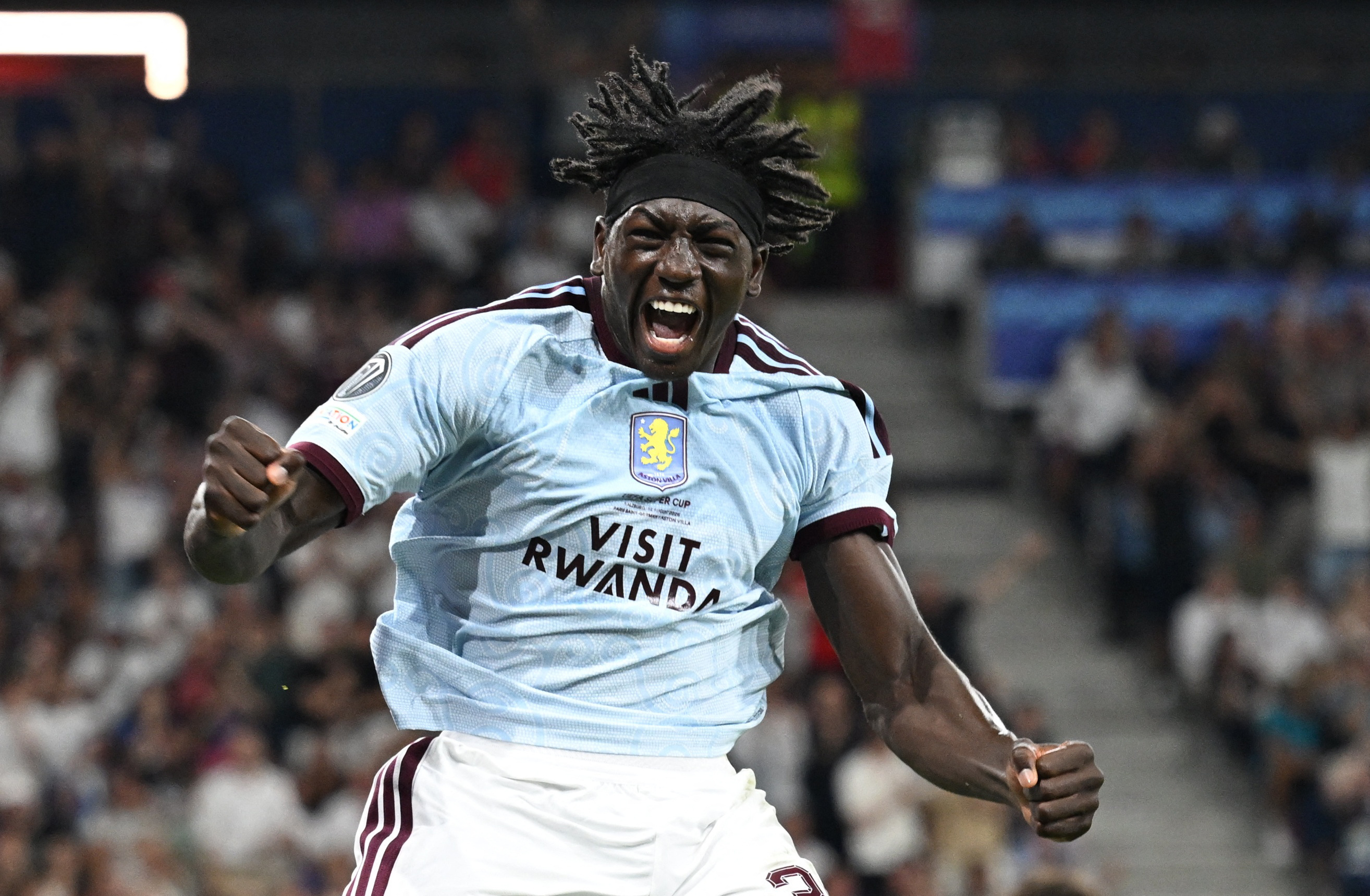 Aston Villa's Brian Madjo scores their first goa