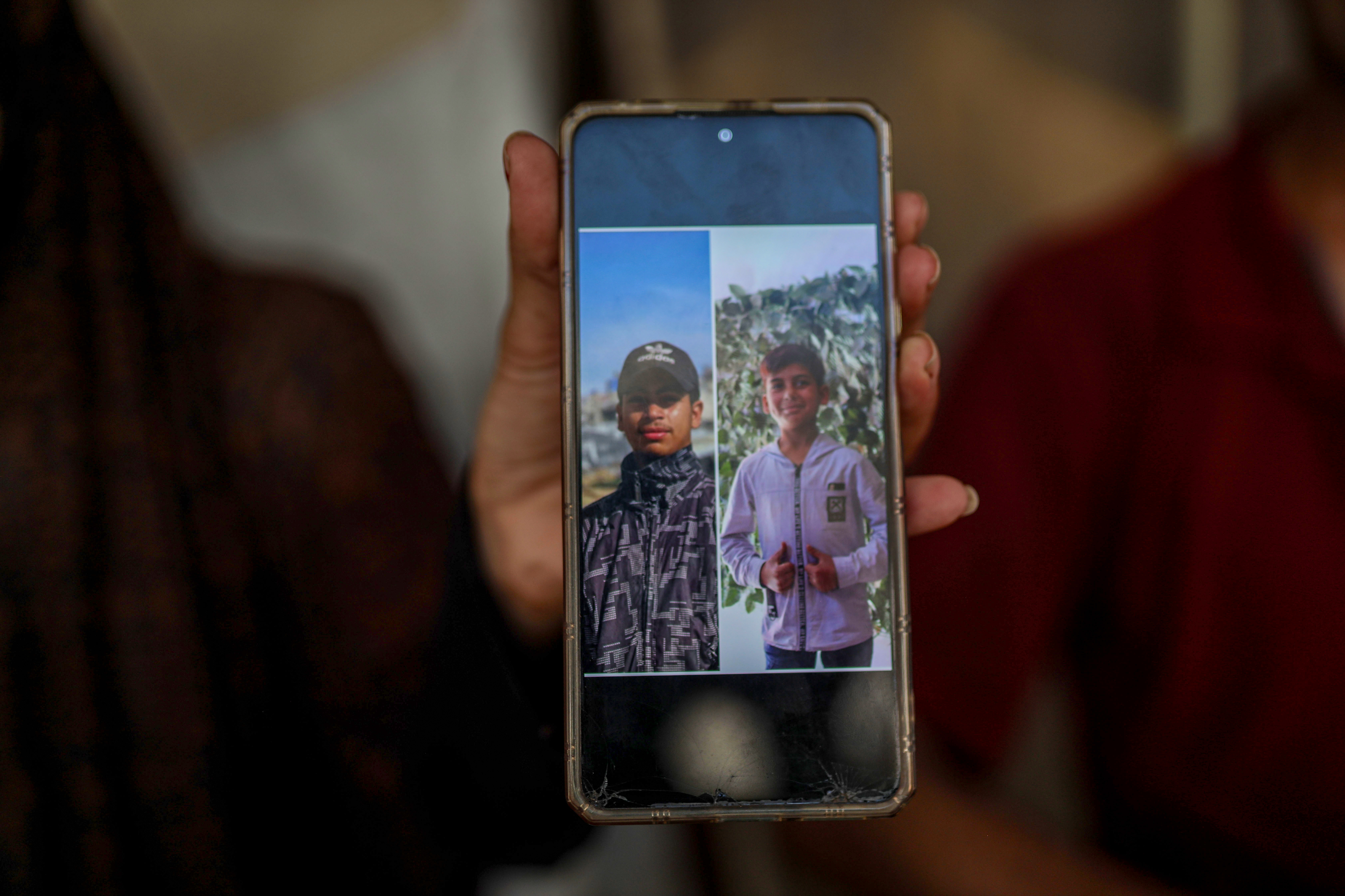 The two missing boys, from right, Sami, 13, and Othman, 17, disappeared while they were heading to aid distribution centres in June last year