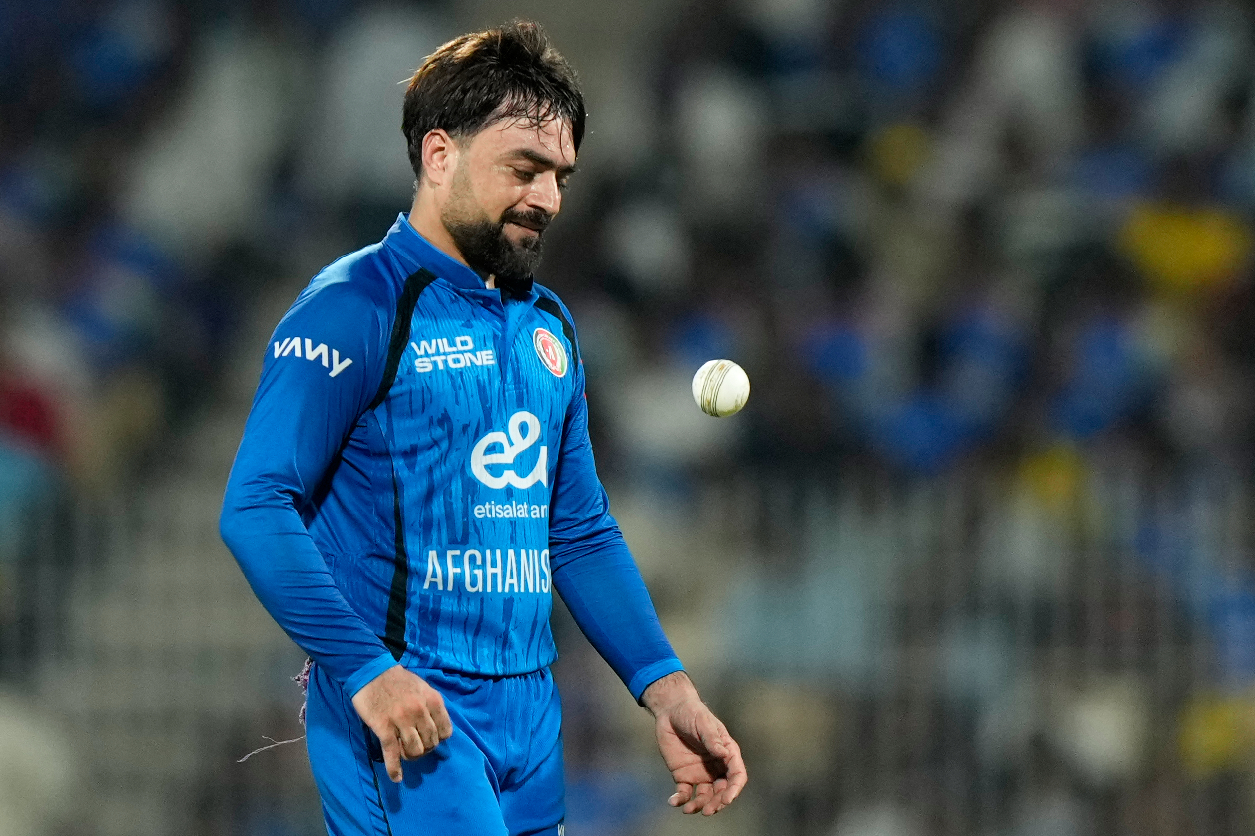 Afghanistan's Rashid Khan on the field.