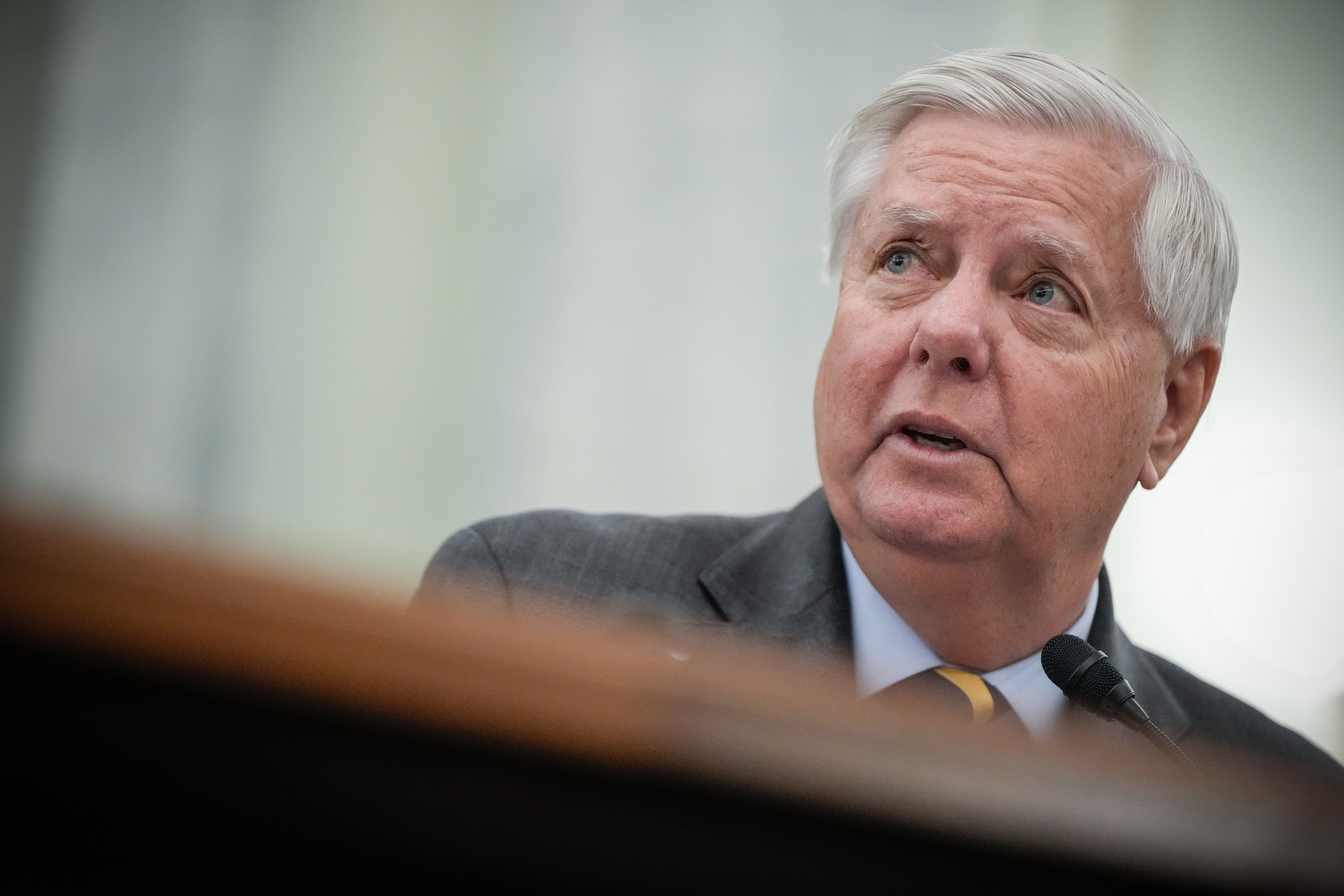 A file photo of late Senator Lindsey Graham from November 19, 2025. The US Senate on Friday passed a sweeping sanctions legislation package targeting Russia's energy revenues, championed by Graham. [File: /Julia Demaree Nikhinson/AP Photo]