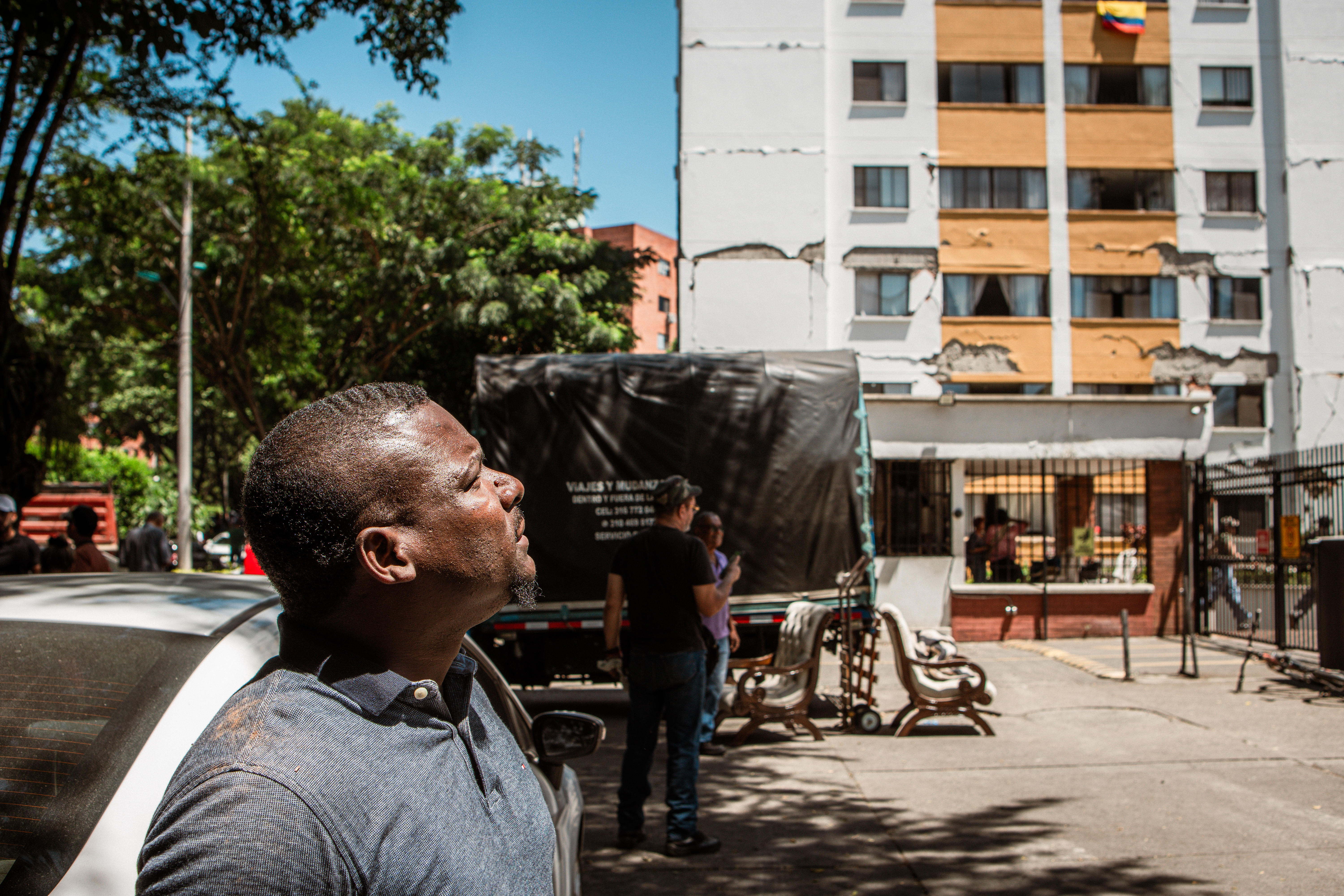 Samir Valencia lived in the Vanessa Building until 2022. His new home was also severely damaged. [Alfie Pannell / Al Jazeera]