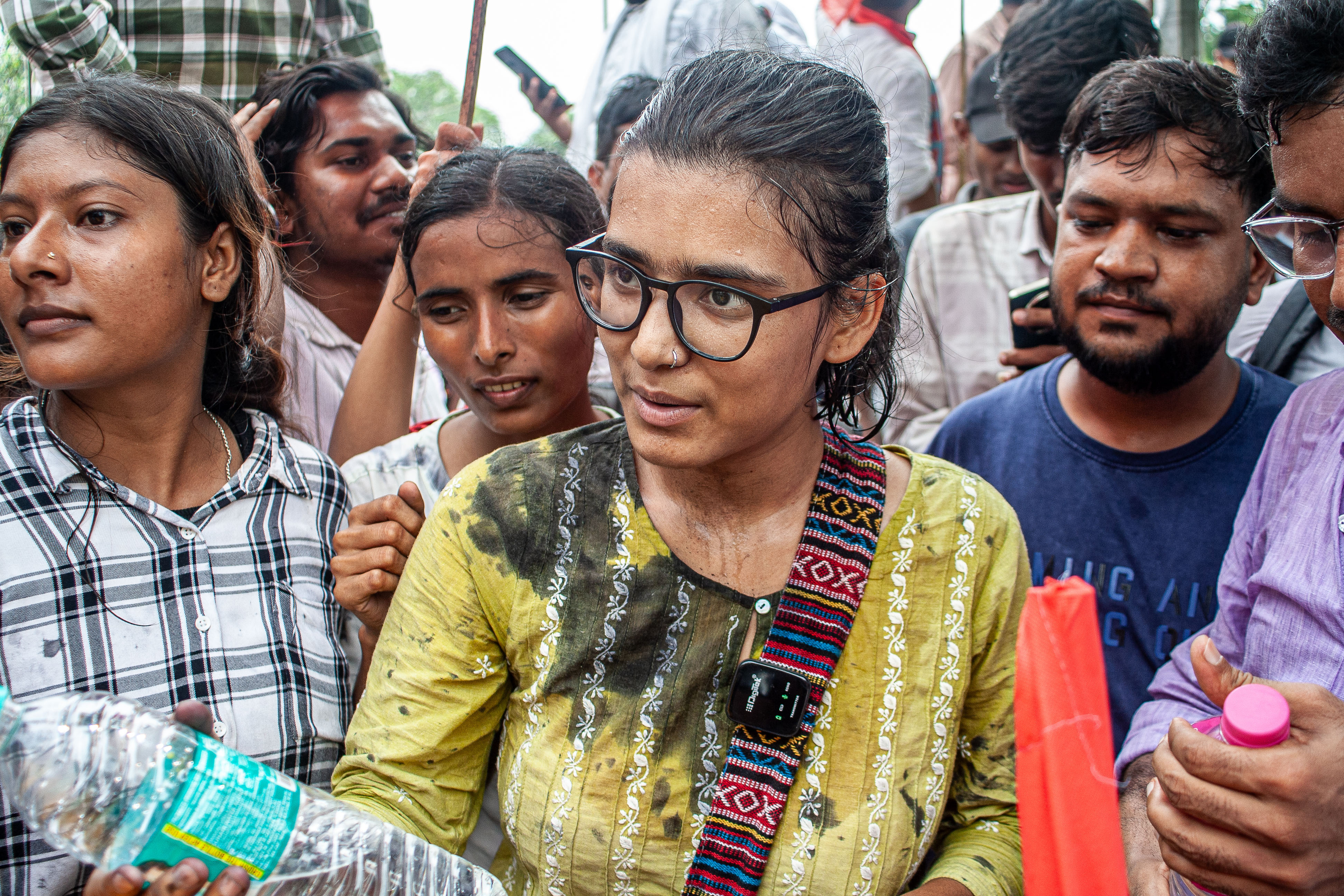 AISA’s Neha Bora takes part in a protest for examination reforms in Ranchi, the capital of the eastern state of Jharkhand, India