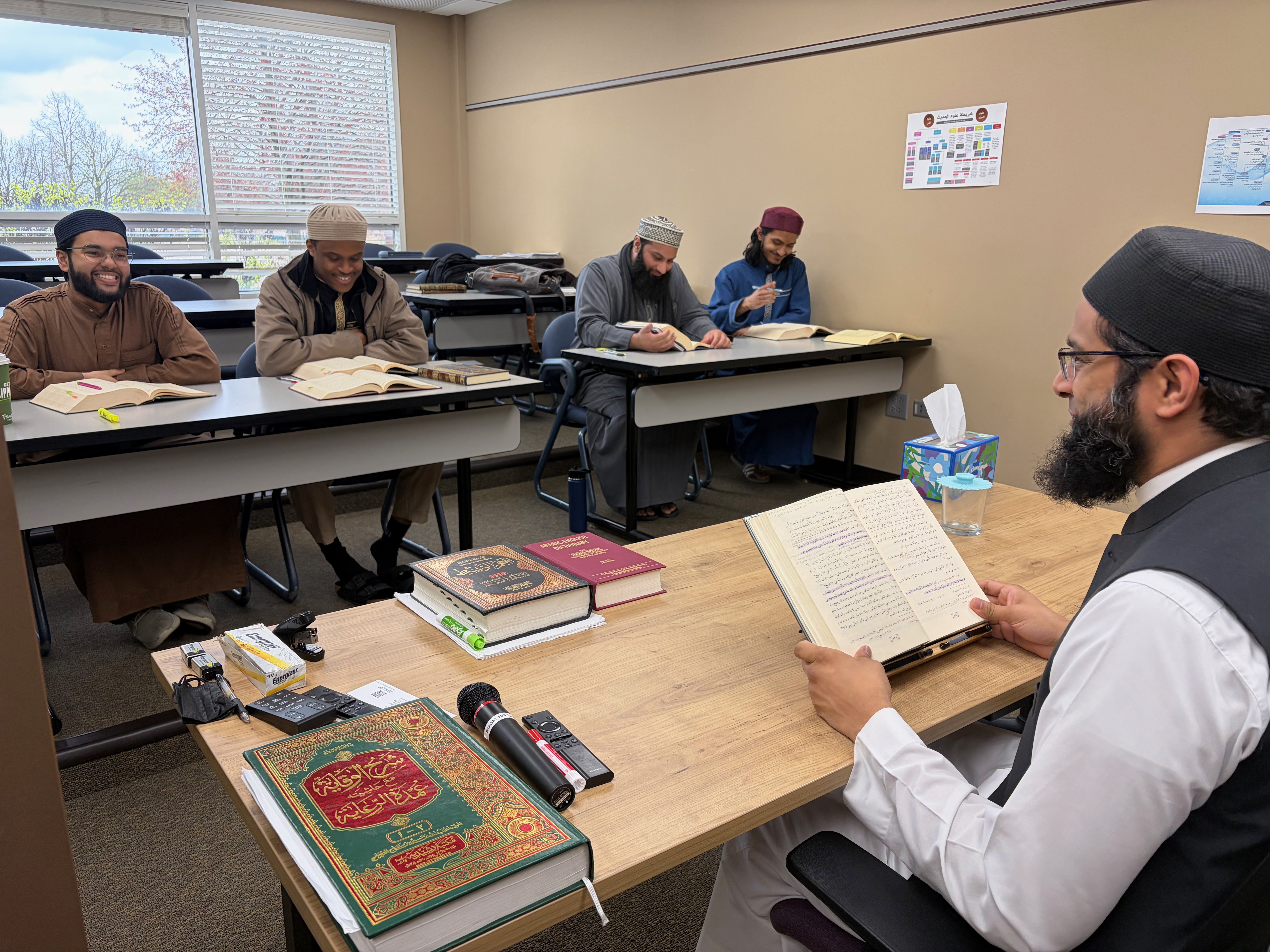 The exchange of ideas continues beyond the classroom and into students' professional and personal lives.