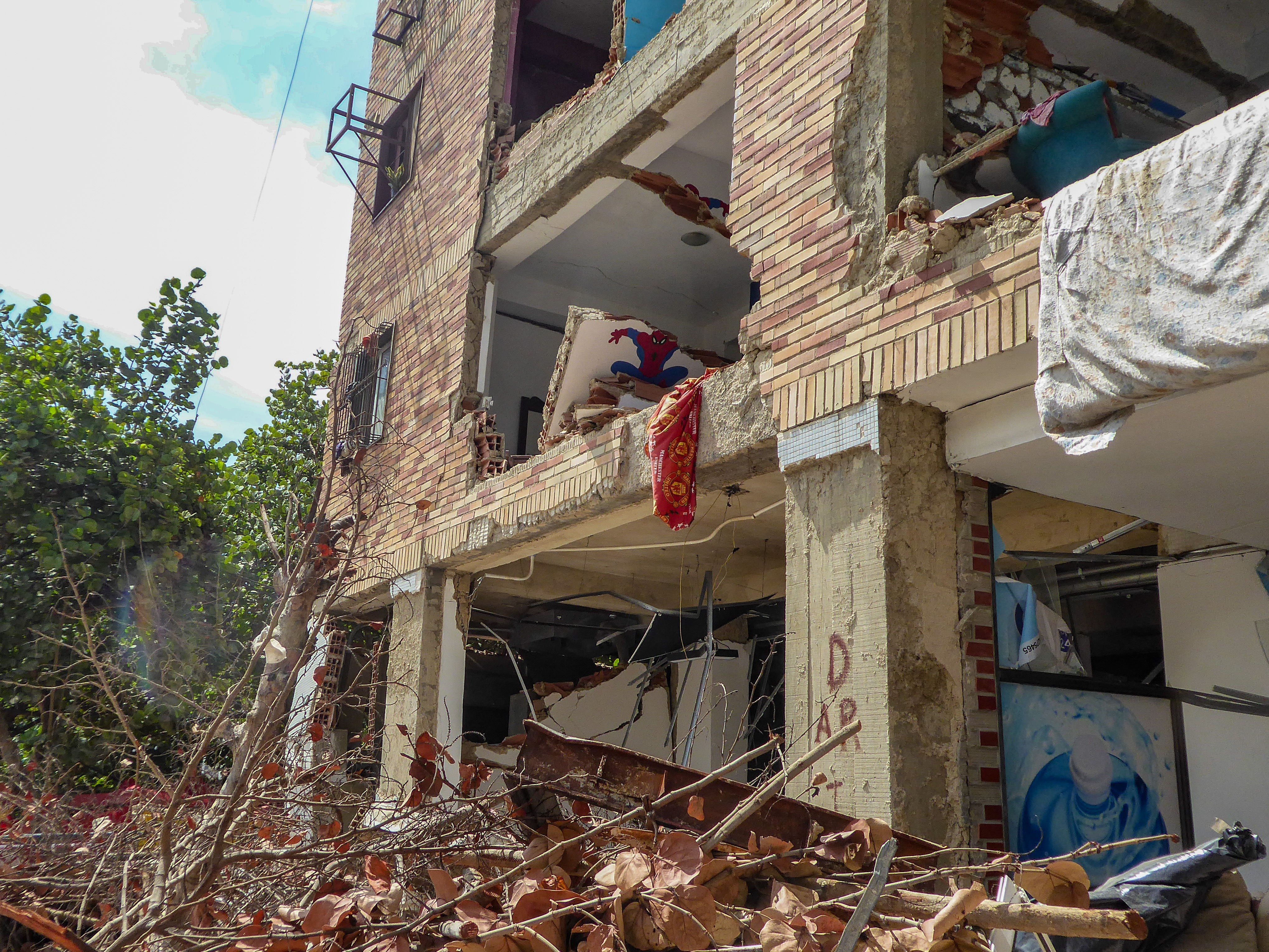 A destroyed building after Venezuela's earthquakes