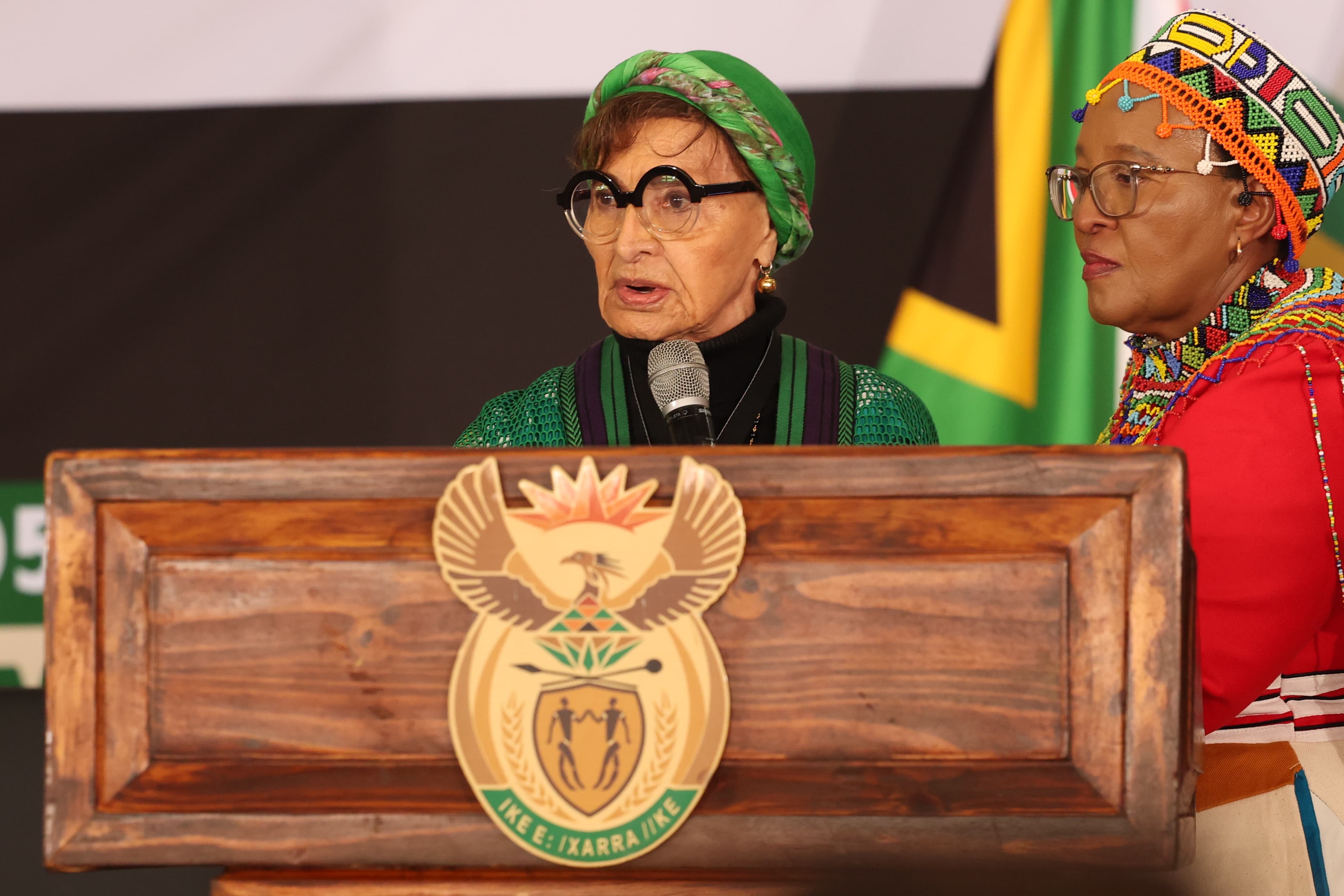 Sophie Williams-de Bruyn, centre in green, was one of the leaders of South Africa’s historic 1956 women’s march against apartheid pass laws