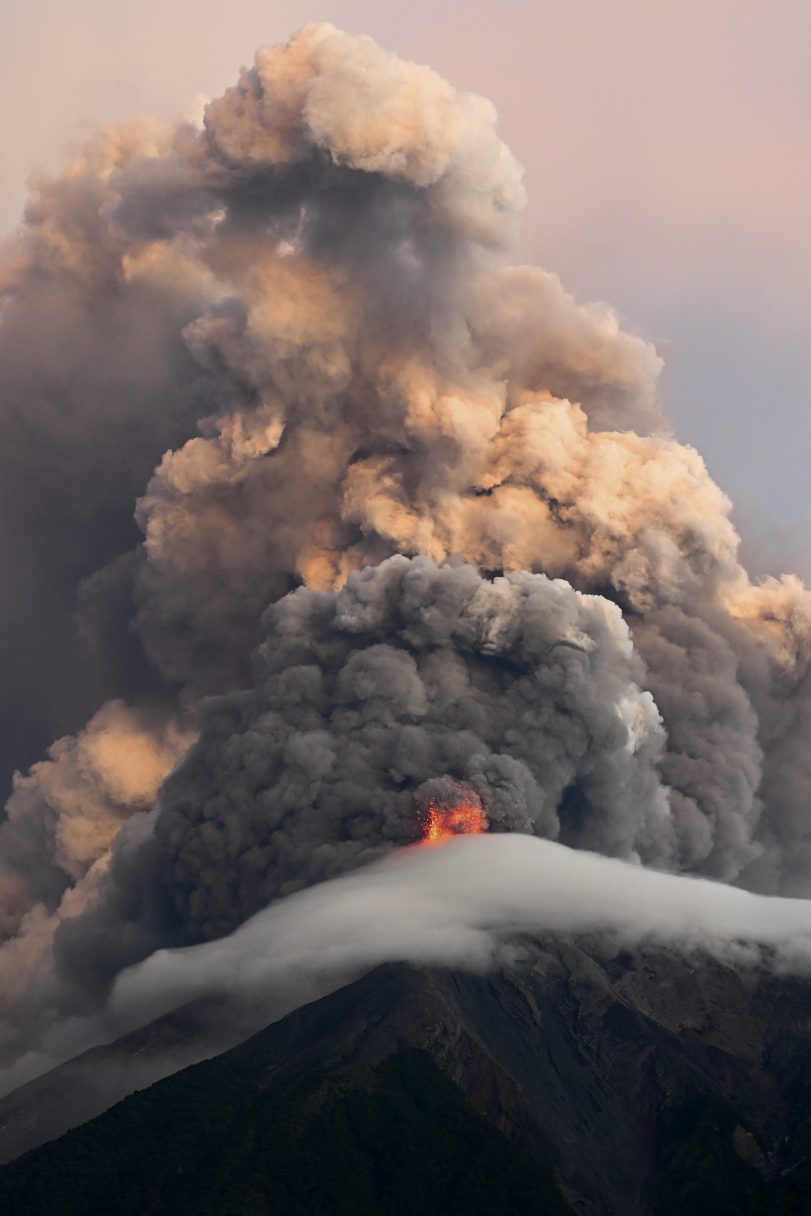 Fuego volcano erupts in Alotenango, some 65 kilometers southwest of Guatemala City, on August 4, 2026.