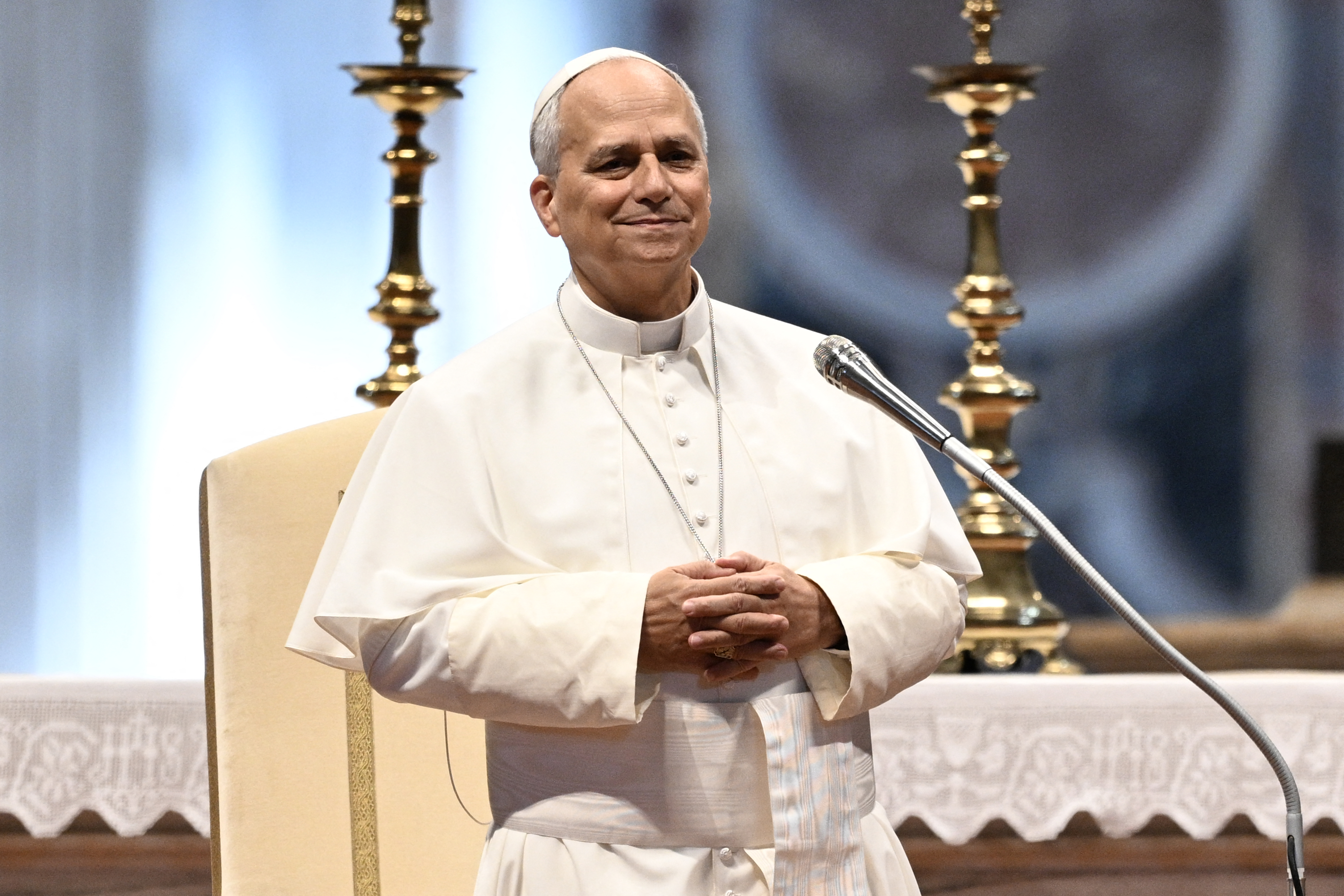(FILES) Pope Leo XIV attends a weekly general audience at St Peter's basilica in The Vatican on August 5, 2026.